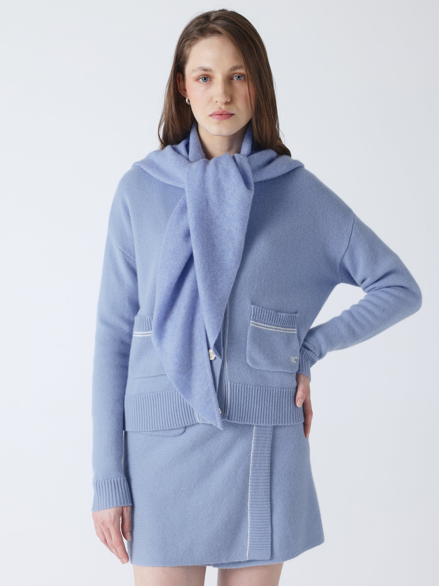 gladys - Écharpe 100% cachemire - chambray blue