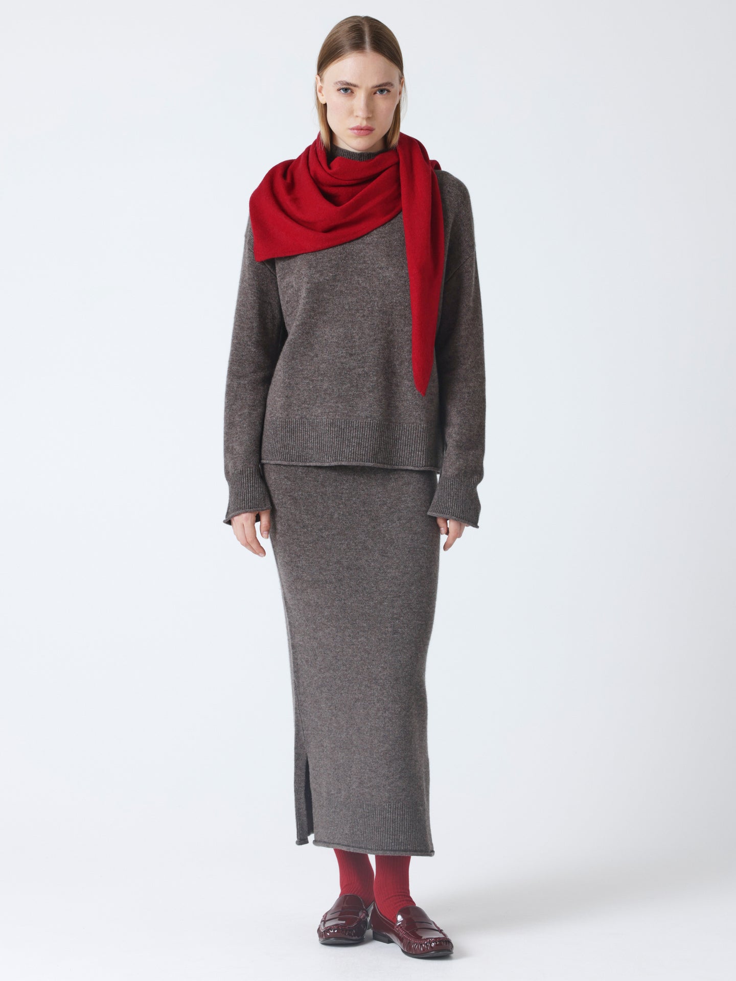 Gladys - Schal aus 100 % Kaschmir - cherry