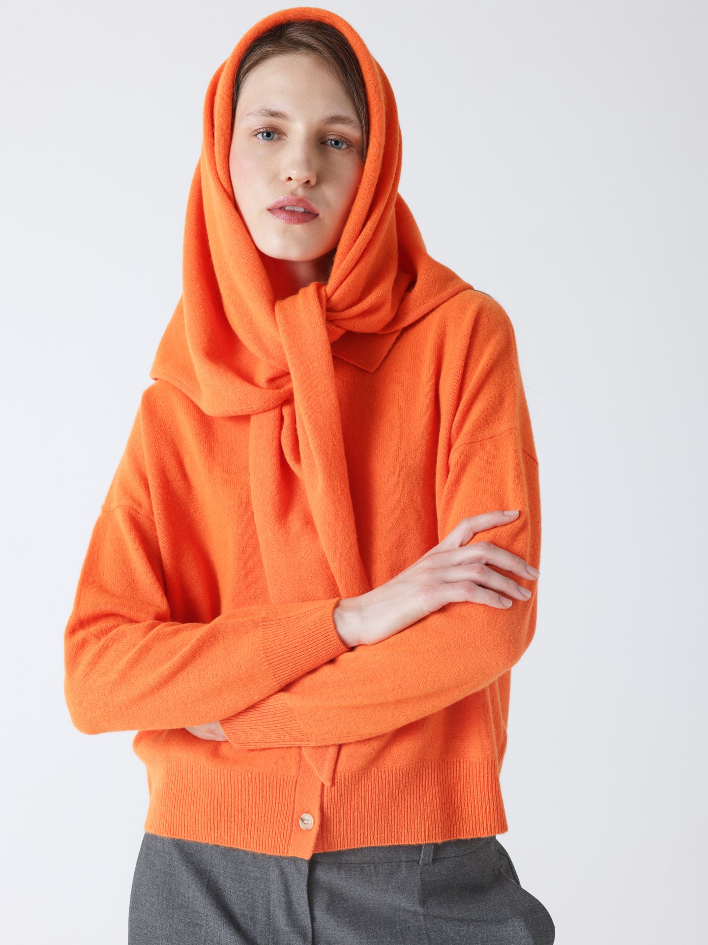 Gladys - Schal aus 100 % Kaschmir - orange neon