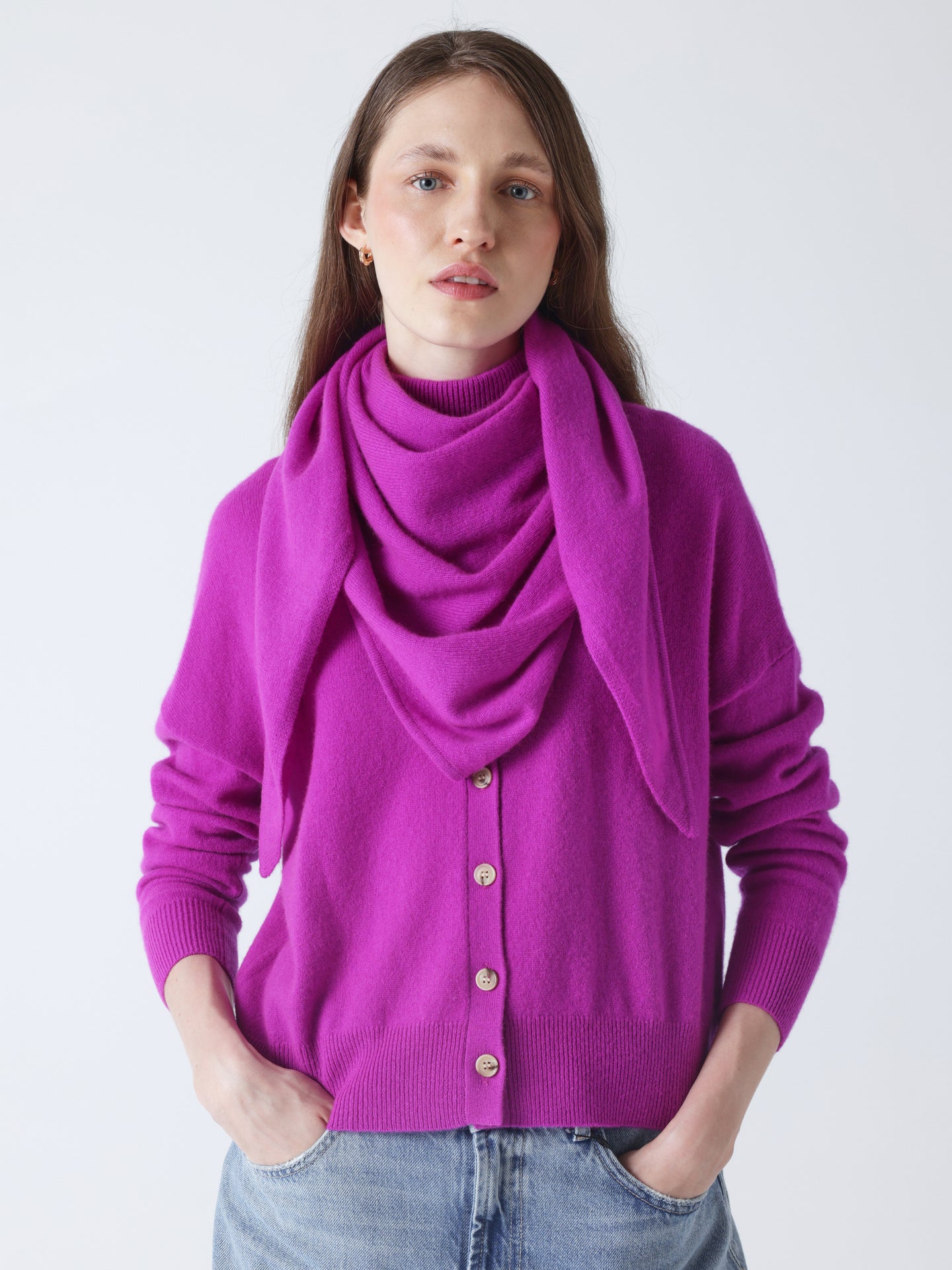 Gladys - Schal aus 100 % Kaschmir - purple neon