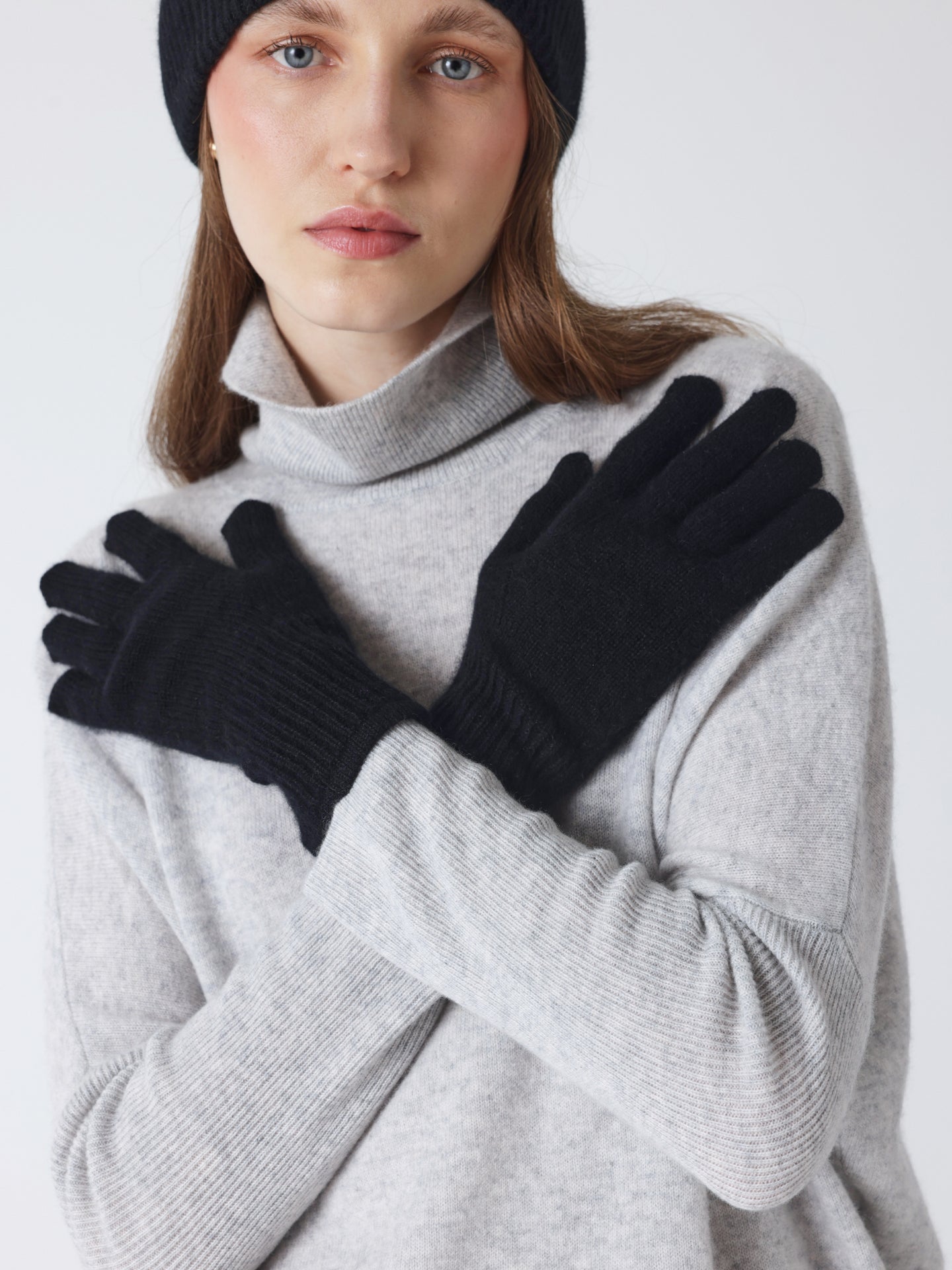 Lorenza - 100% cashmere gloves - black