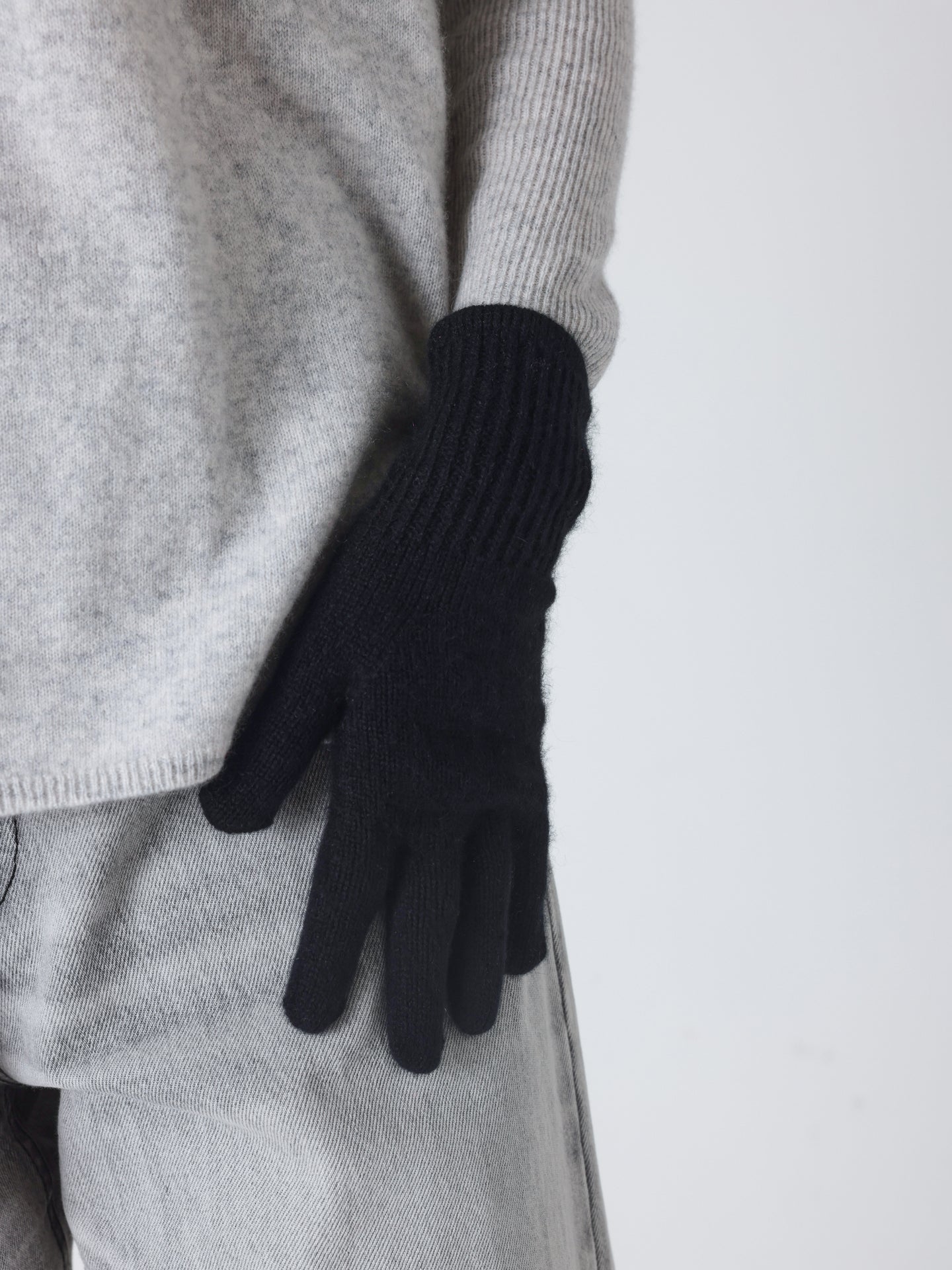 Lorenza - 100% cashmere gloves - black