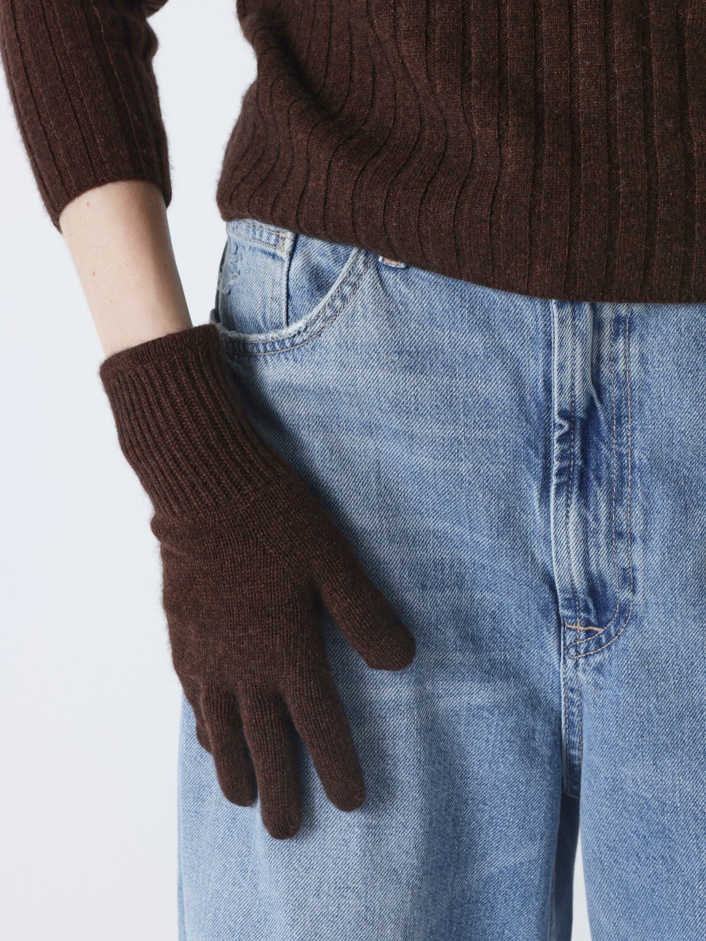 Lorenza - 100% cashmere gloves - brownie