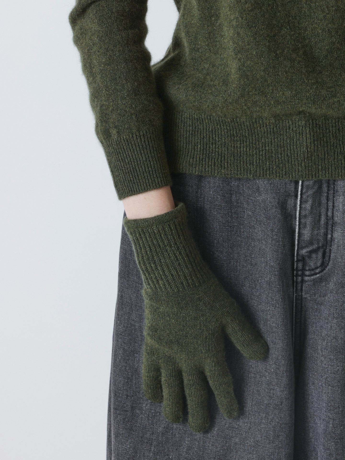 lorenza - Gants 100% cachemire  - forest