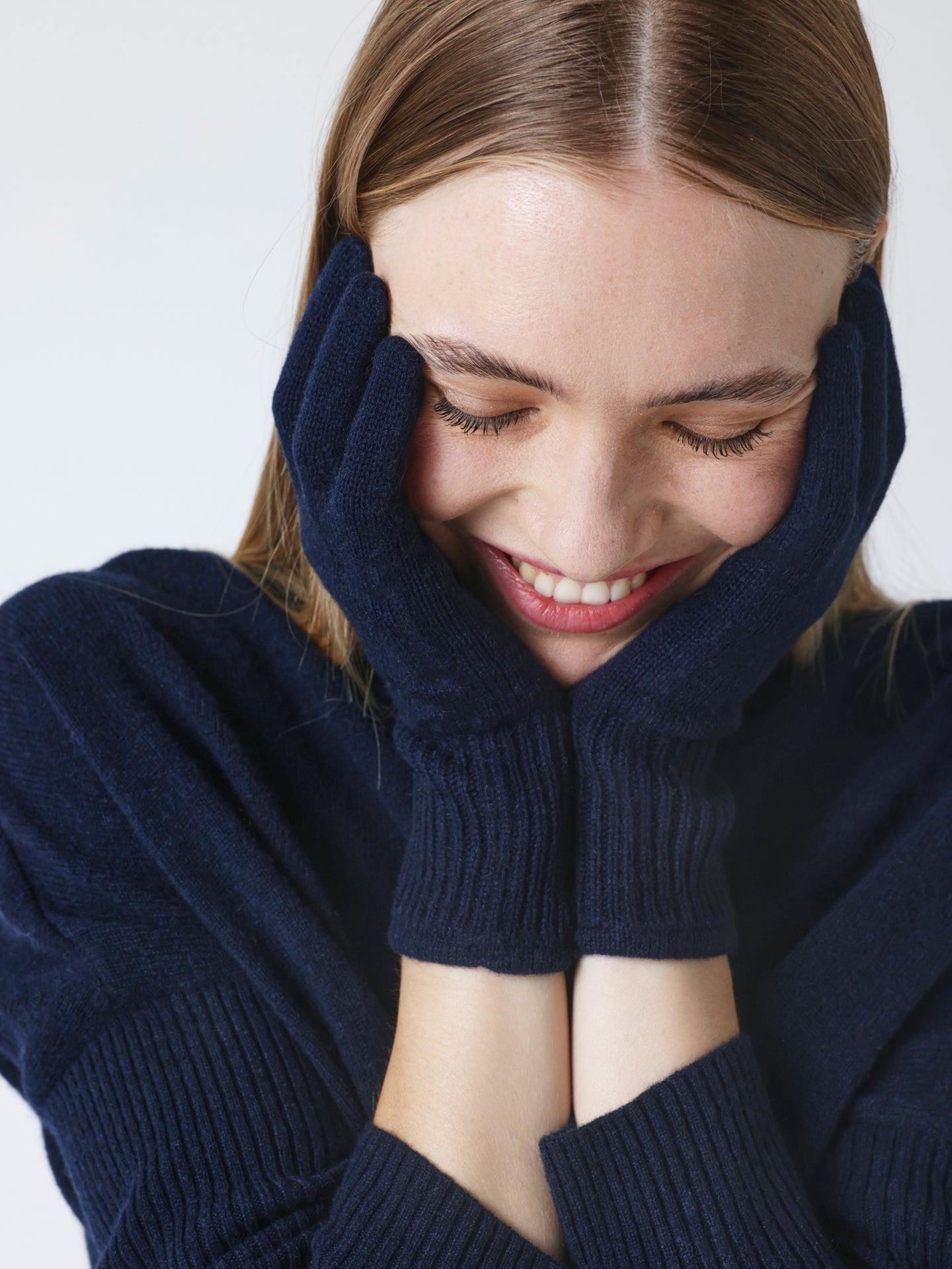 lorenza - Gants 100% cachemire  - navy