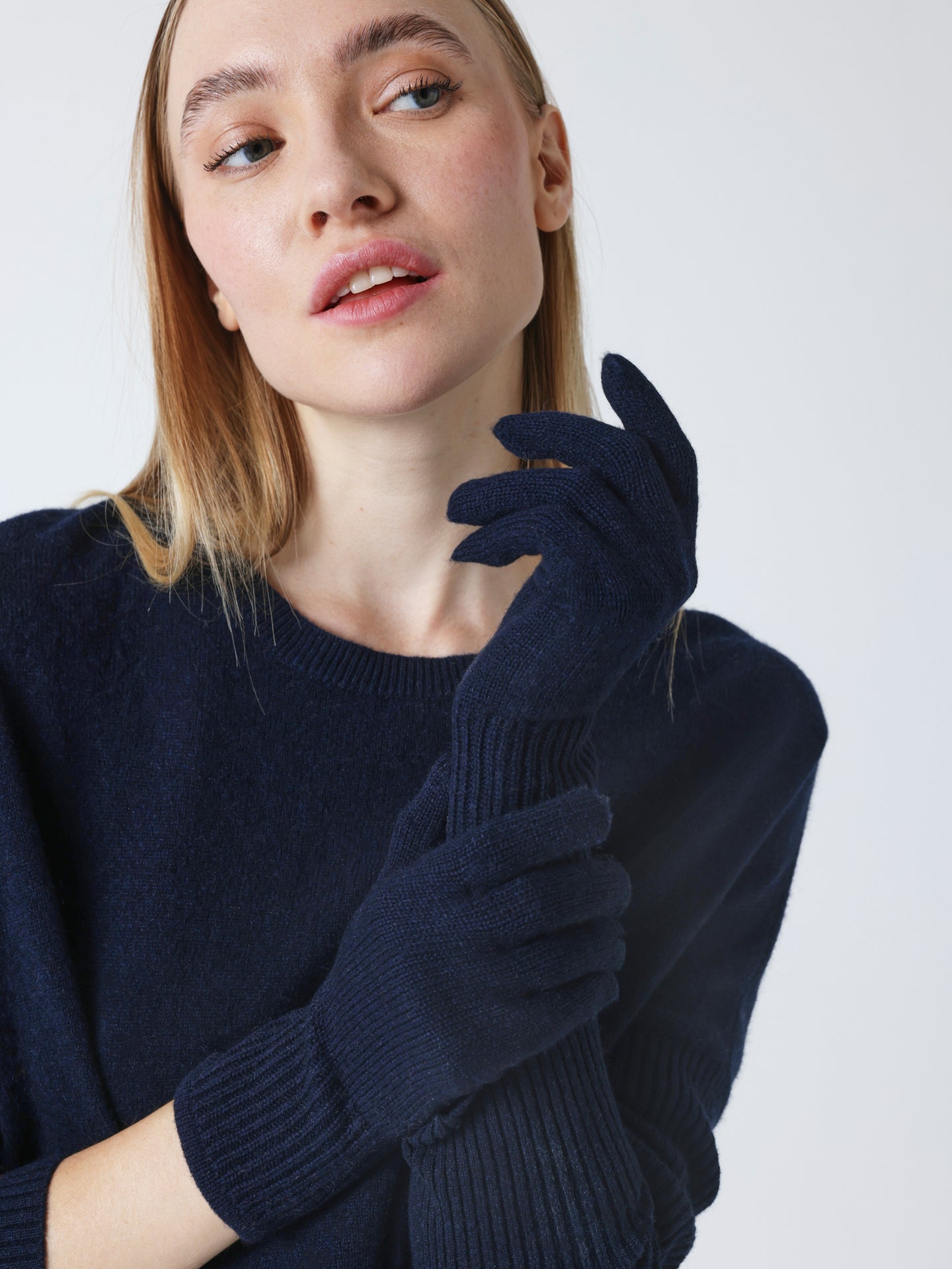 lorenza - Gants 100% cachemire  - navy