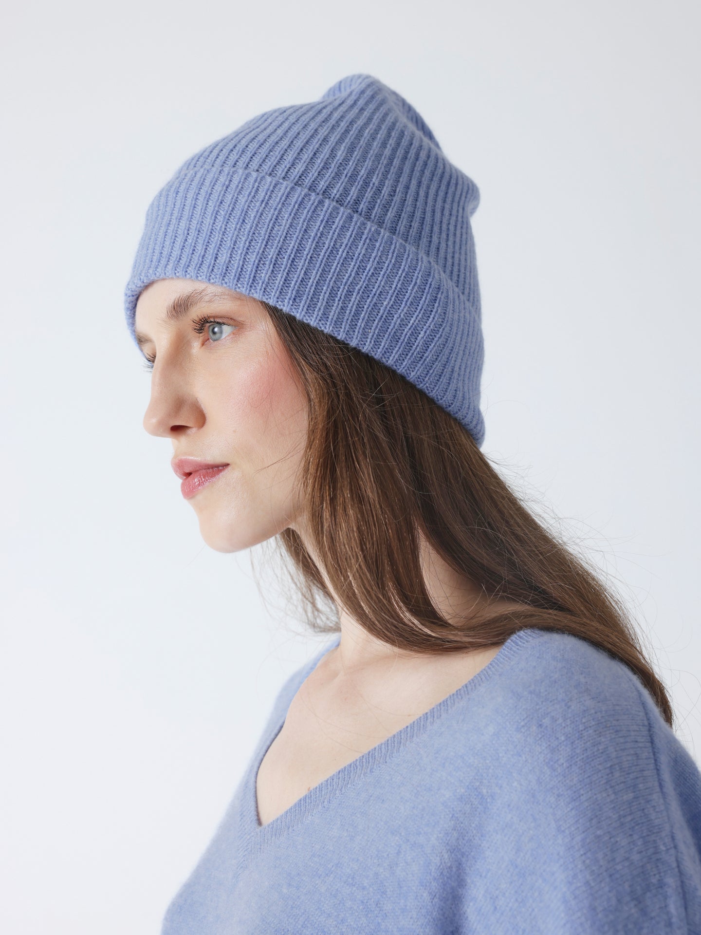 maeve - Bonnet 100% cachemire  - chambray blue