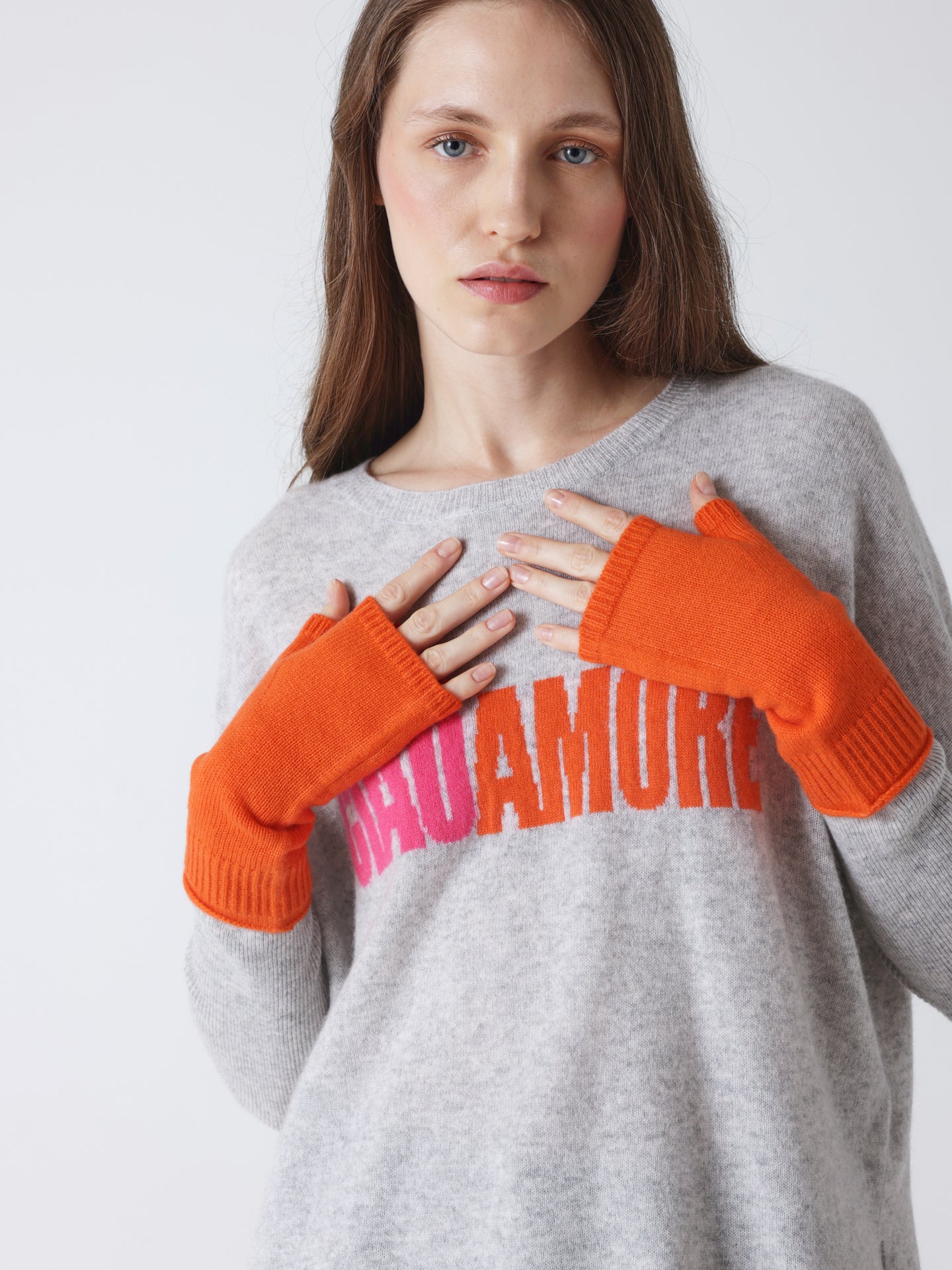 kilina - 100% kasjmier wanten - carrot