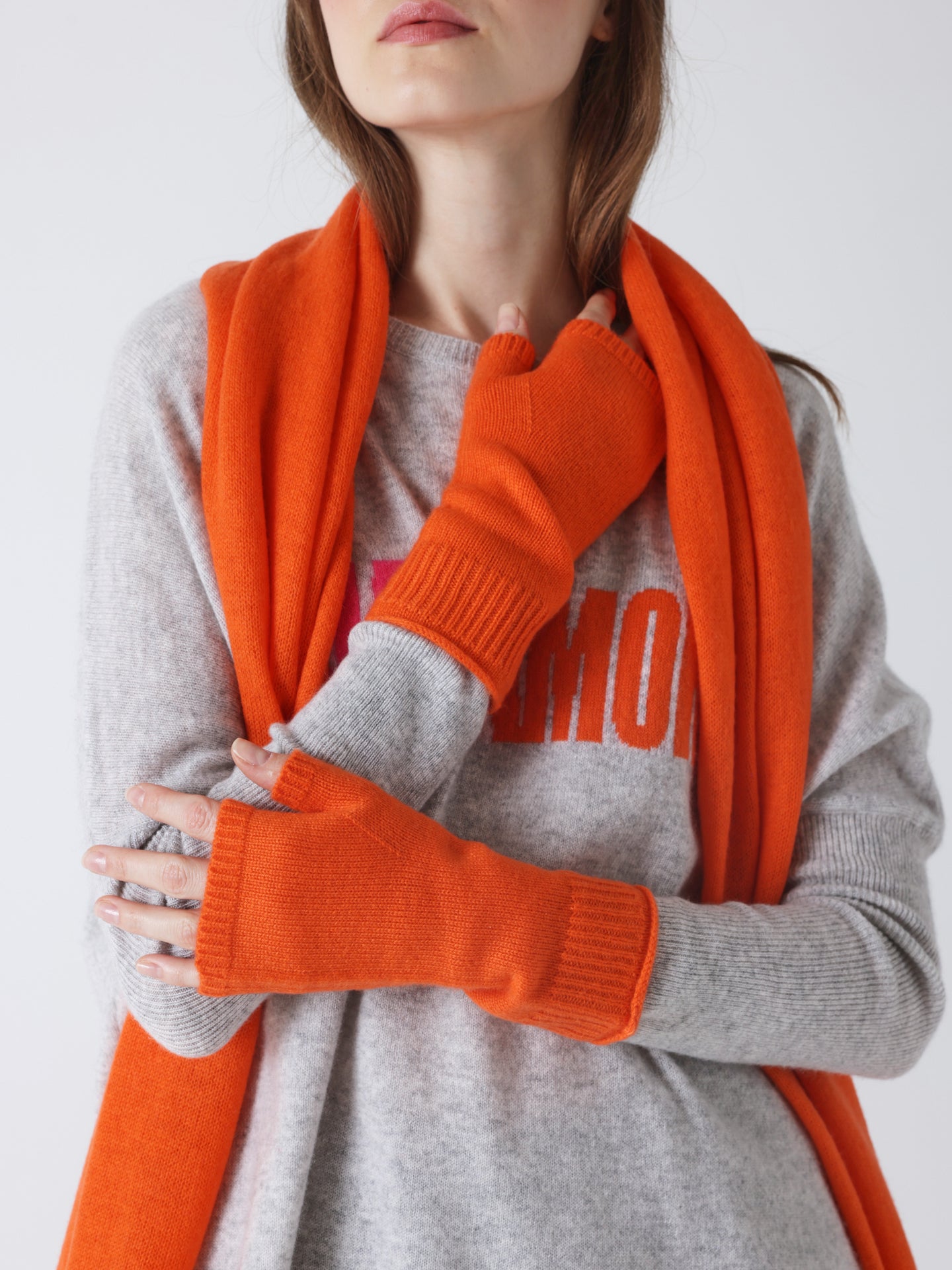 kilina - 100% kasjmier wanten - carrot