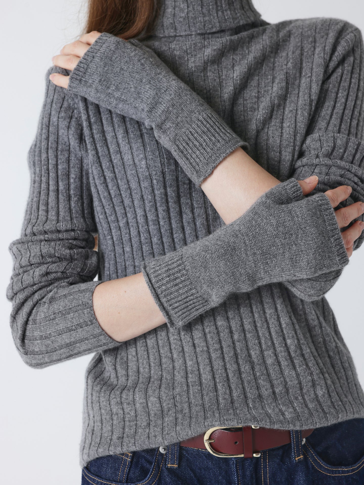kilina - Mitaines 100% cachemire  - dark heather grey