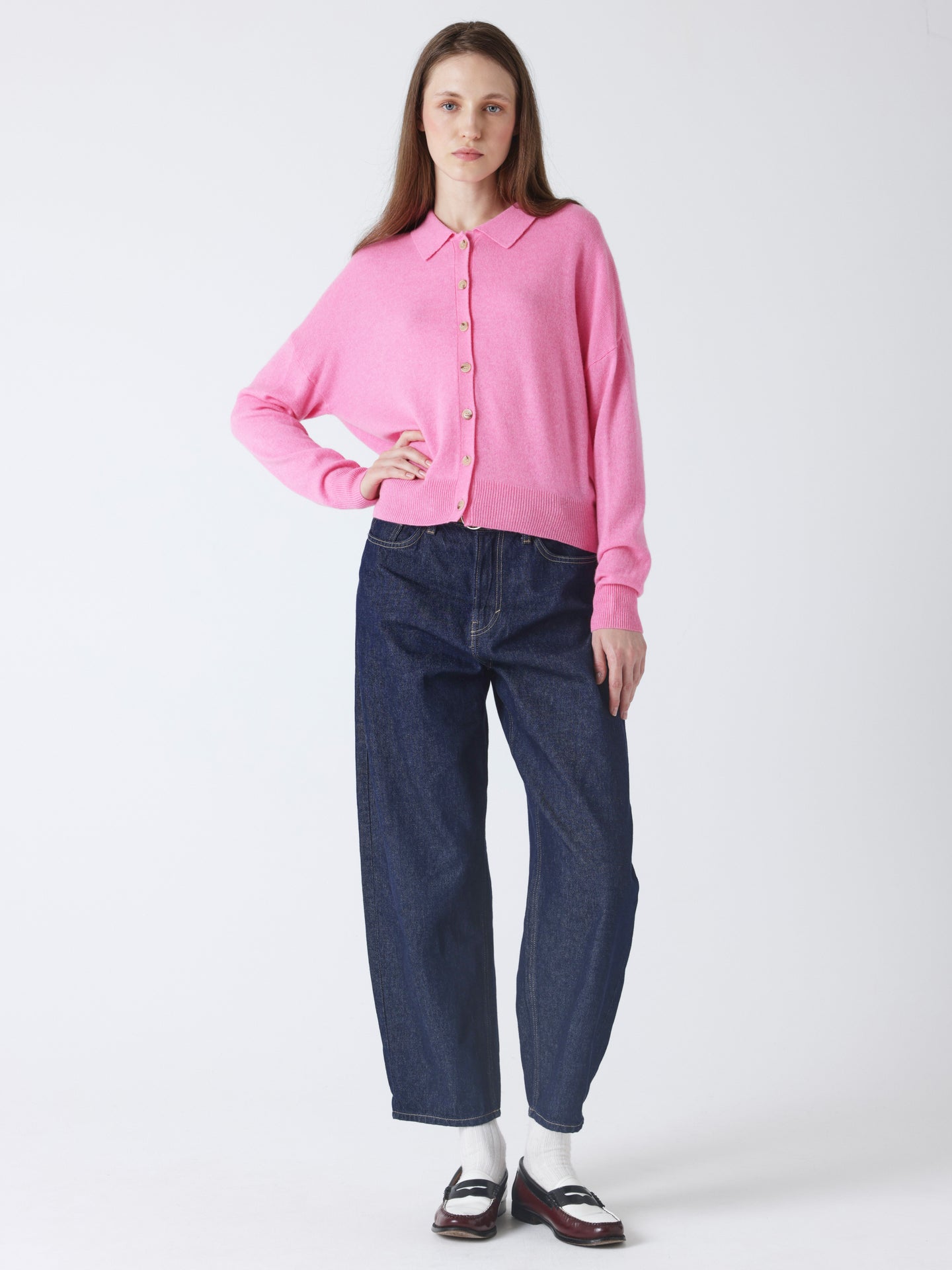 Majura - Kaschmirhemd mit Polokragen - candy