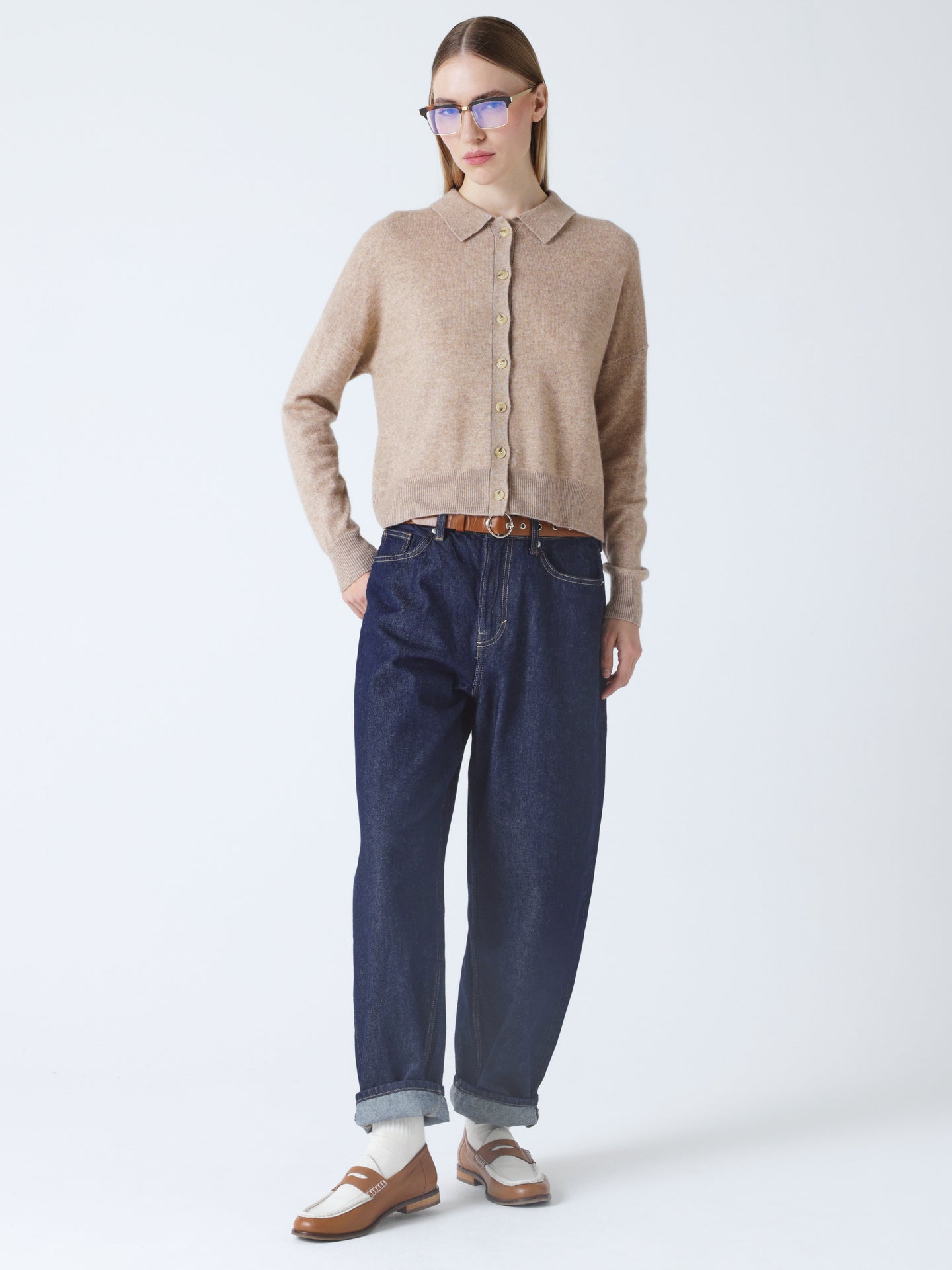 Majura - Kaschmirhemd mit Polokragen - Chestnut