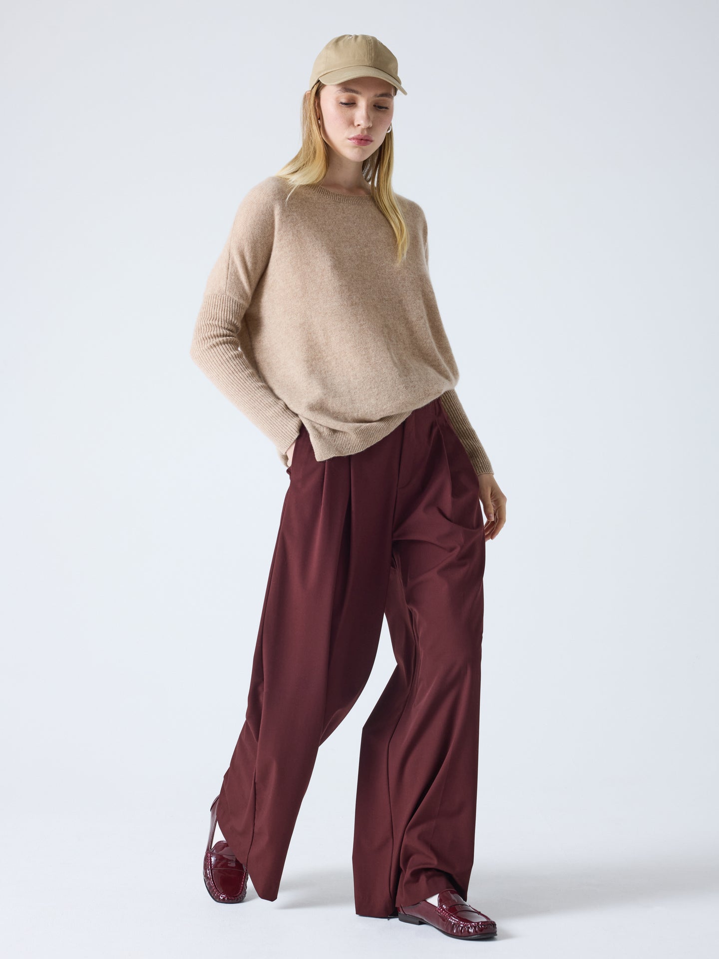 cecilia - Pull poncho en cachemire - chestnut