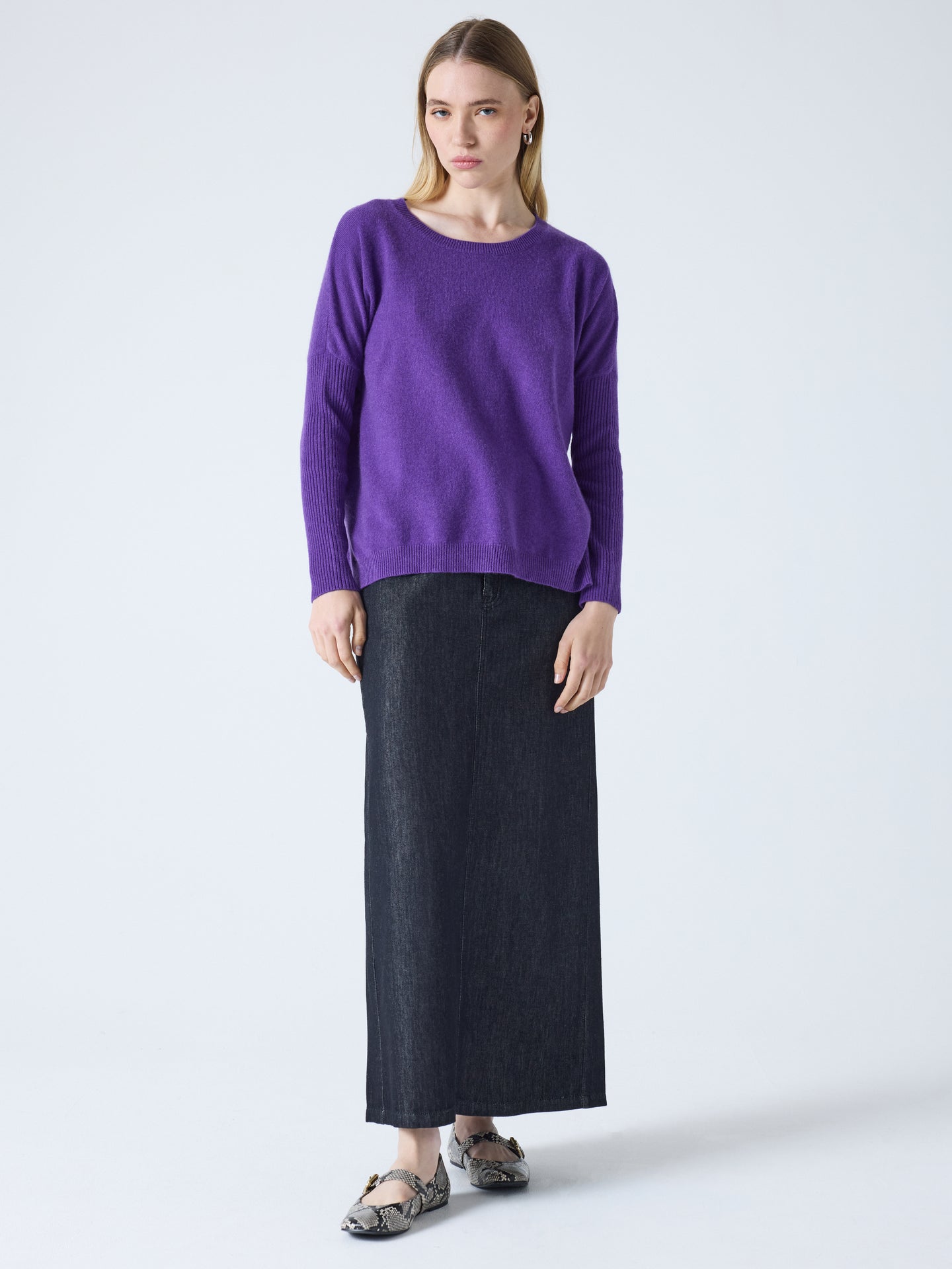 Cecilia - Ponchopullover aus Kaschmir - grape