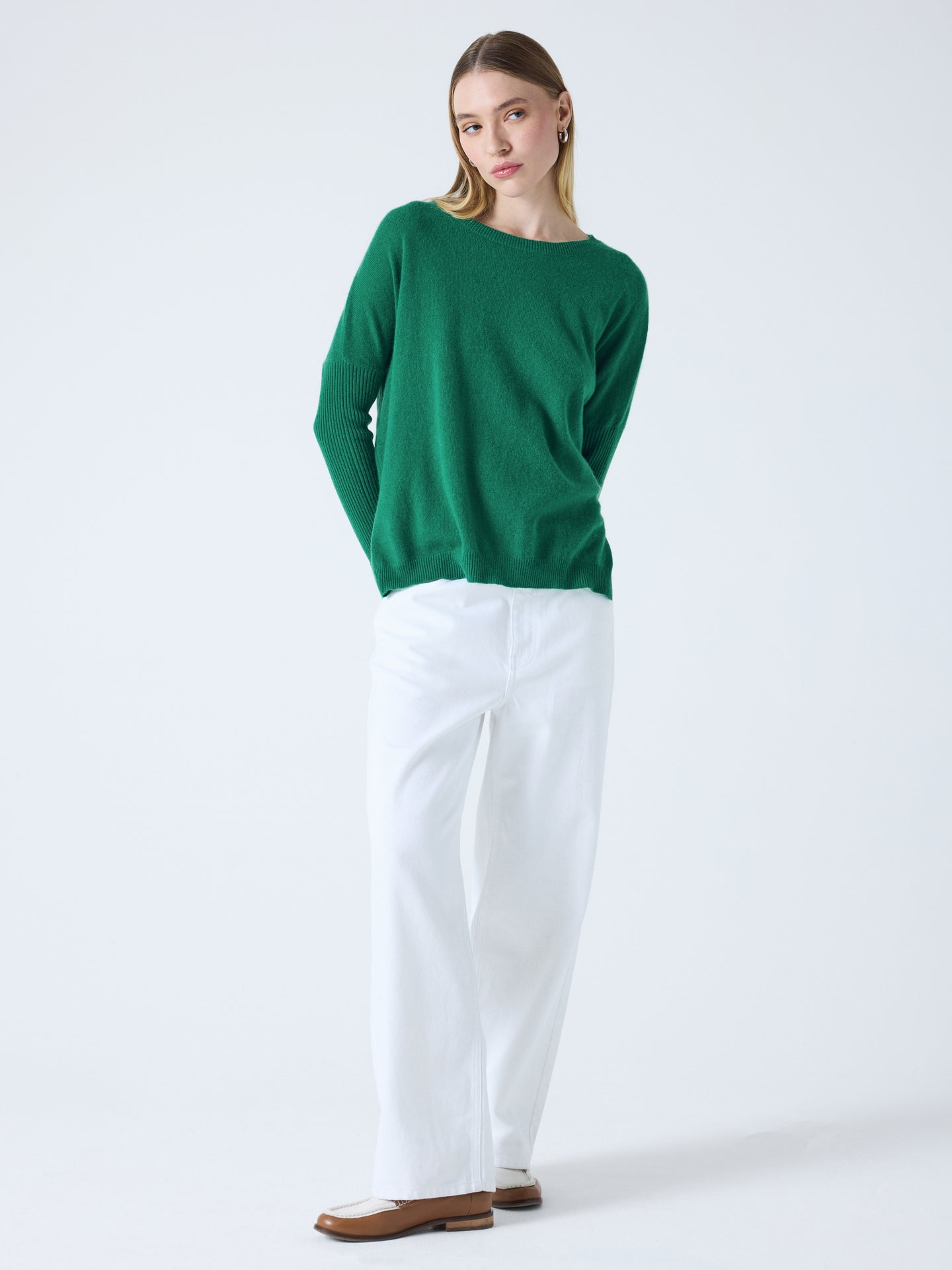 cecilia - Pull poncho en cachemire - leaf