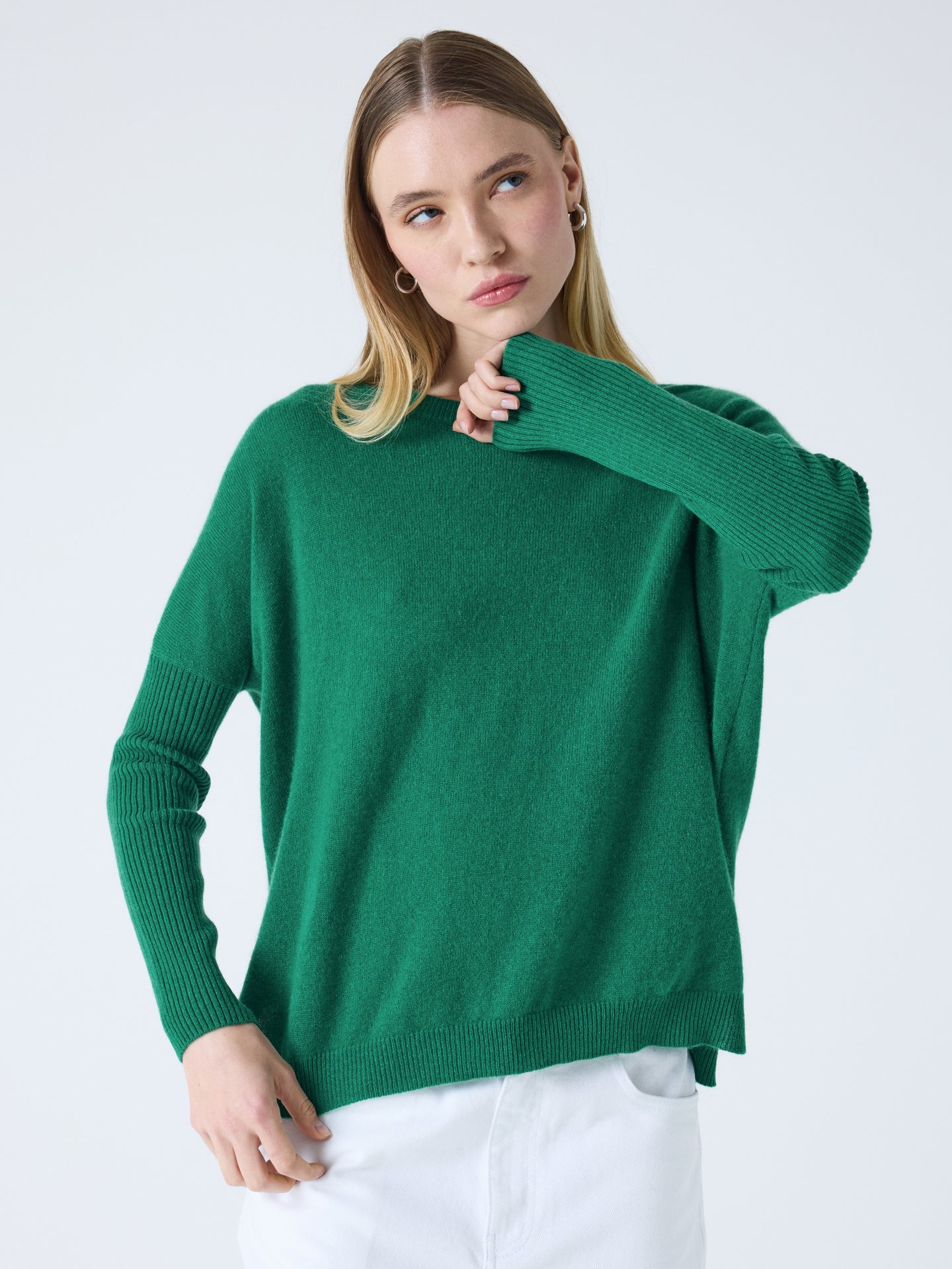 cecilia - Pull poncho en cachemire - leaf