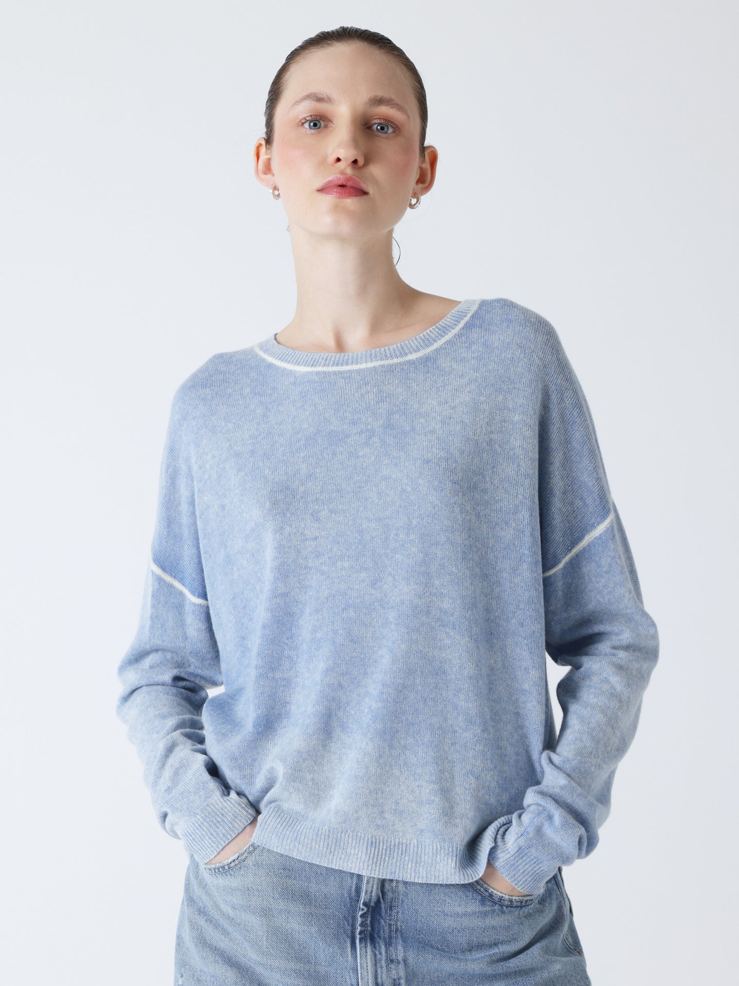 Kayna - Rundhalspullover aus 100 % Kaschmir - bleach