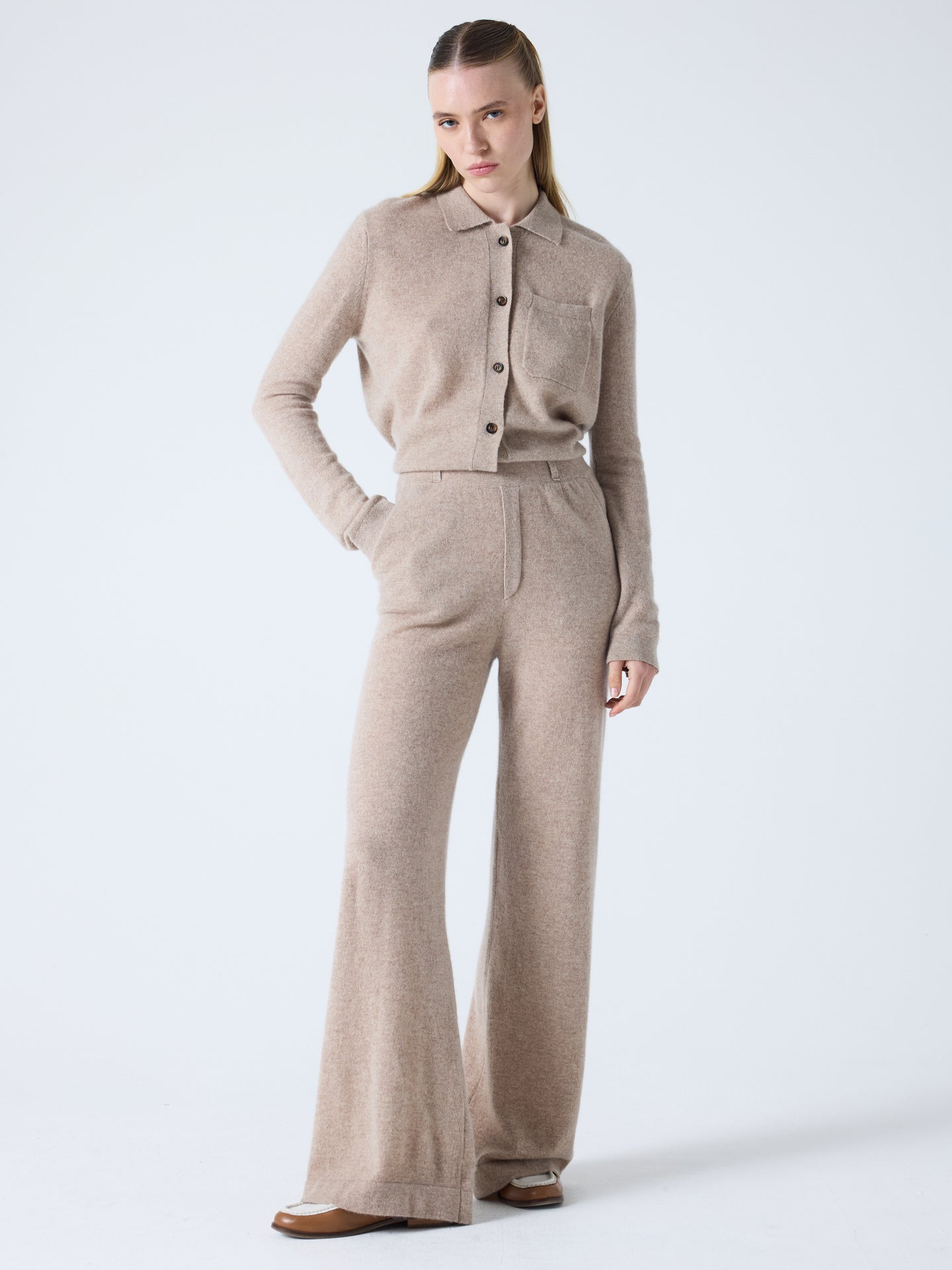 Ambra - Hose aus 100 % Kaschmir - Chestnut