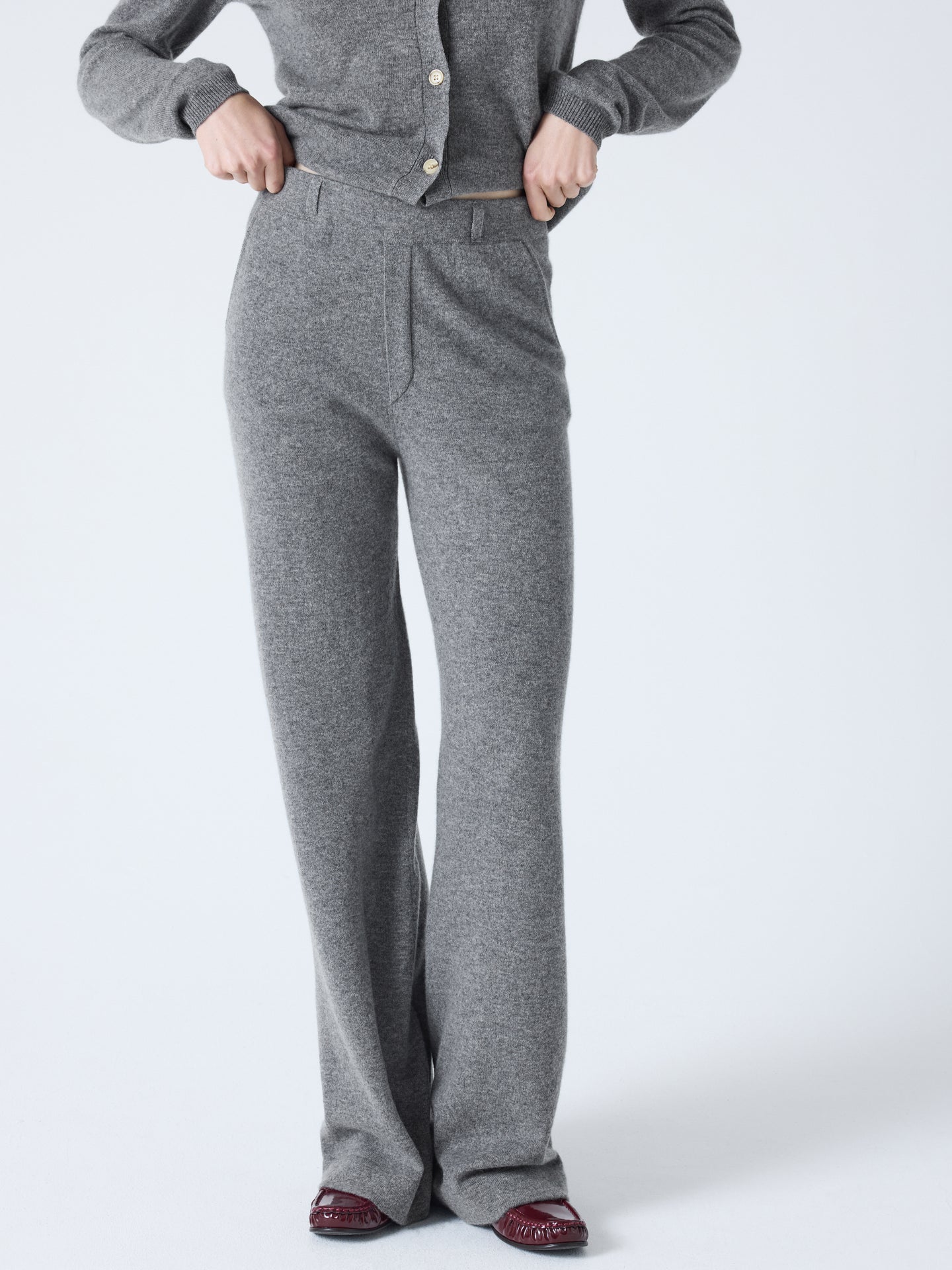 ambra - Pantalon 100% Cachemire - dark heather grey