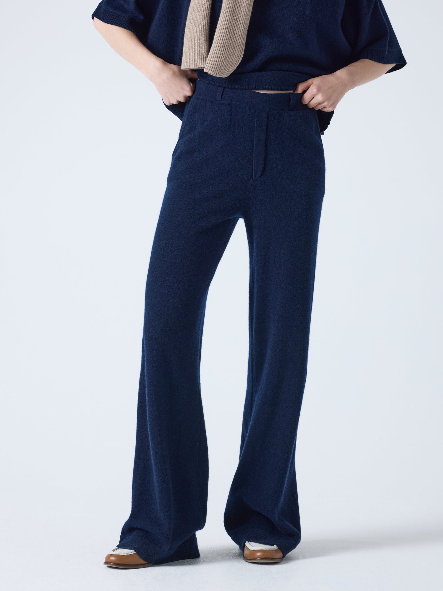 ambra - Pantalon 100% Cachemire - navy