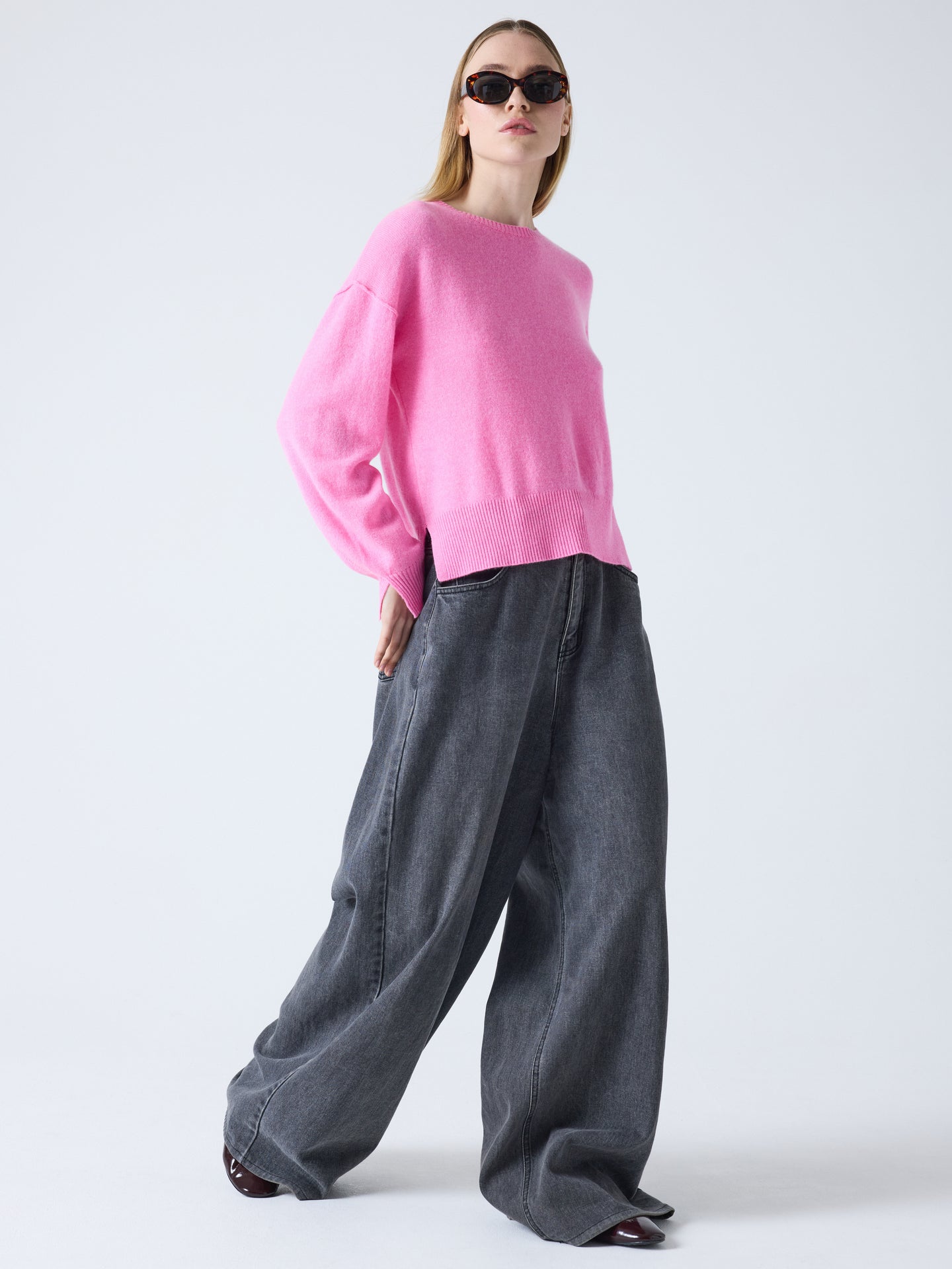 caterina - Kaschmirpullover mit Rundhalsausschnitt - candy