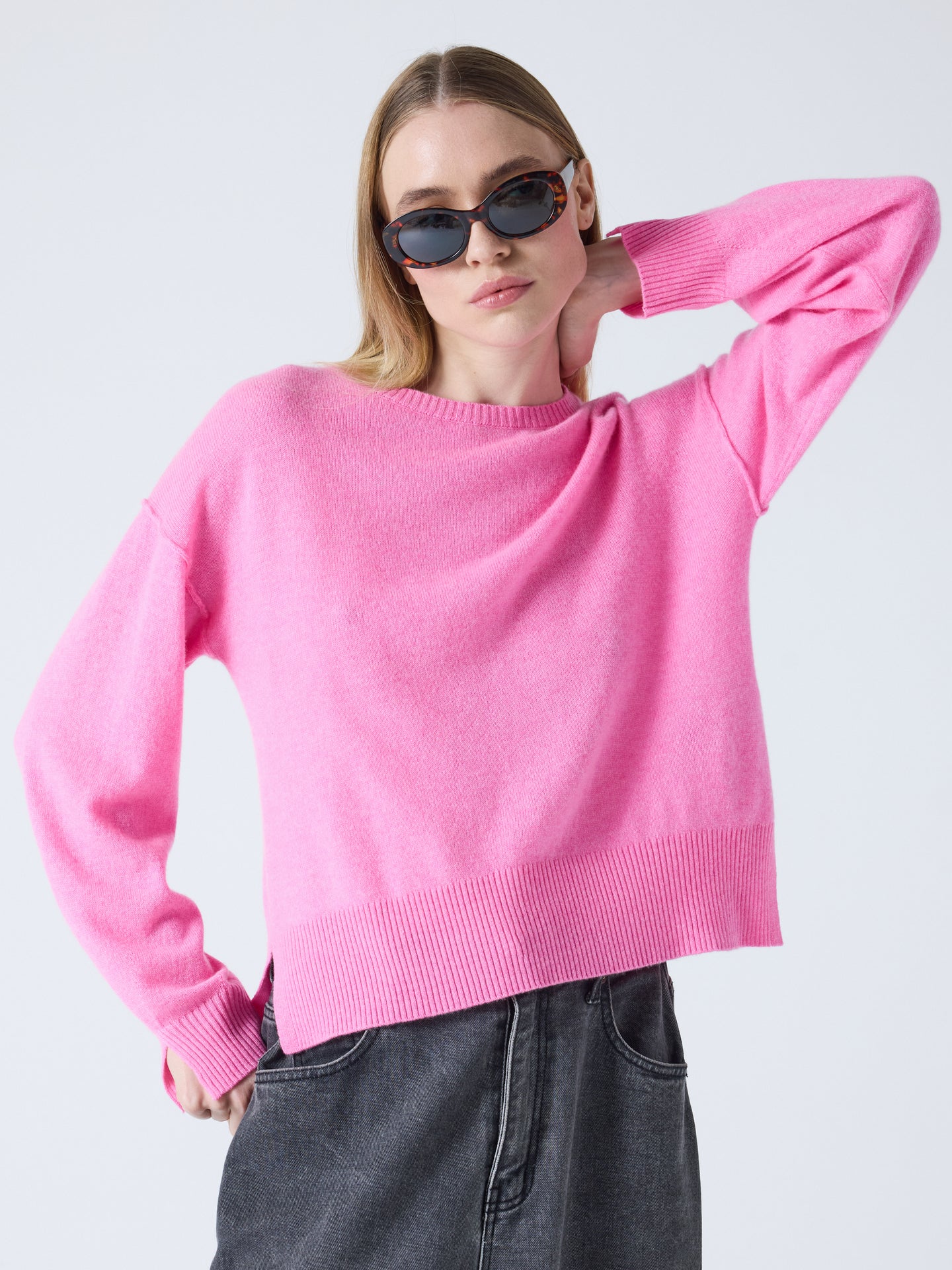 caterina - Kaschmirpullover mit Rundhalsausschnitt - candy