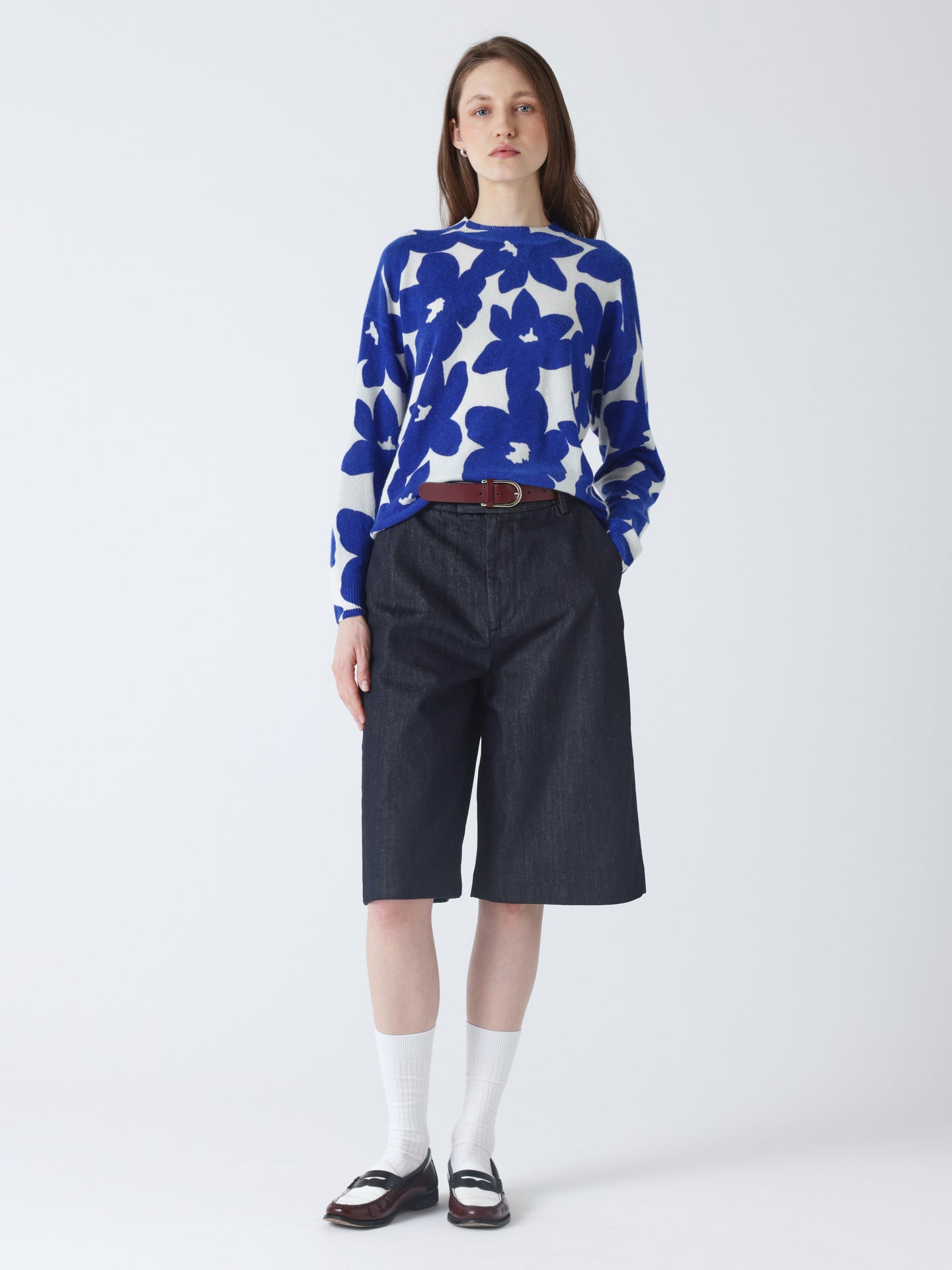 silvia - Rundhalspullover aus 100 % Kaschmir - royal