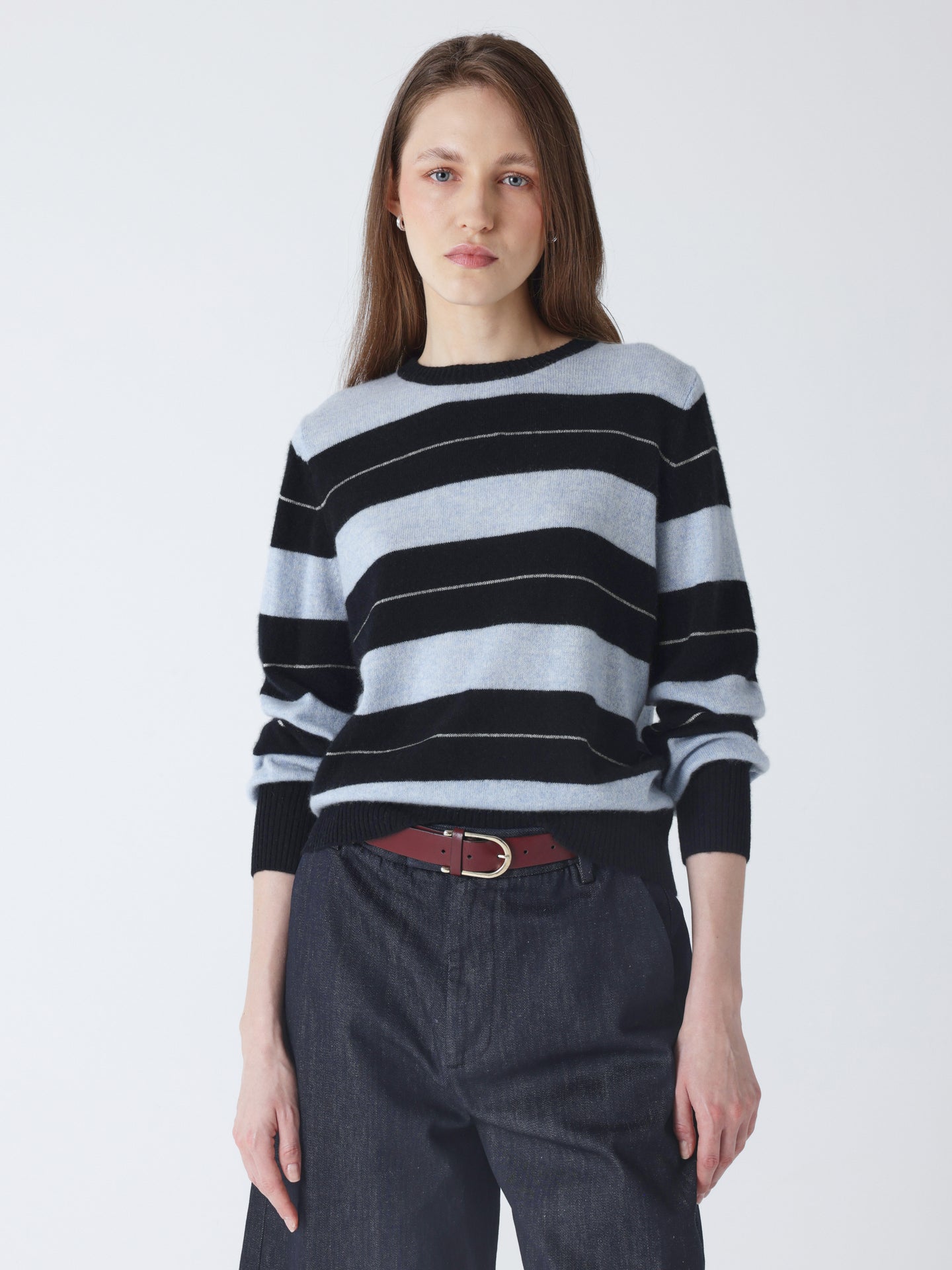 roberta - Pull col rond en cachemire - black