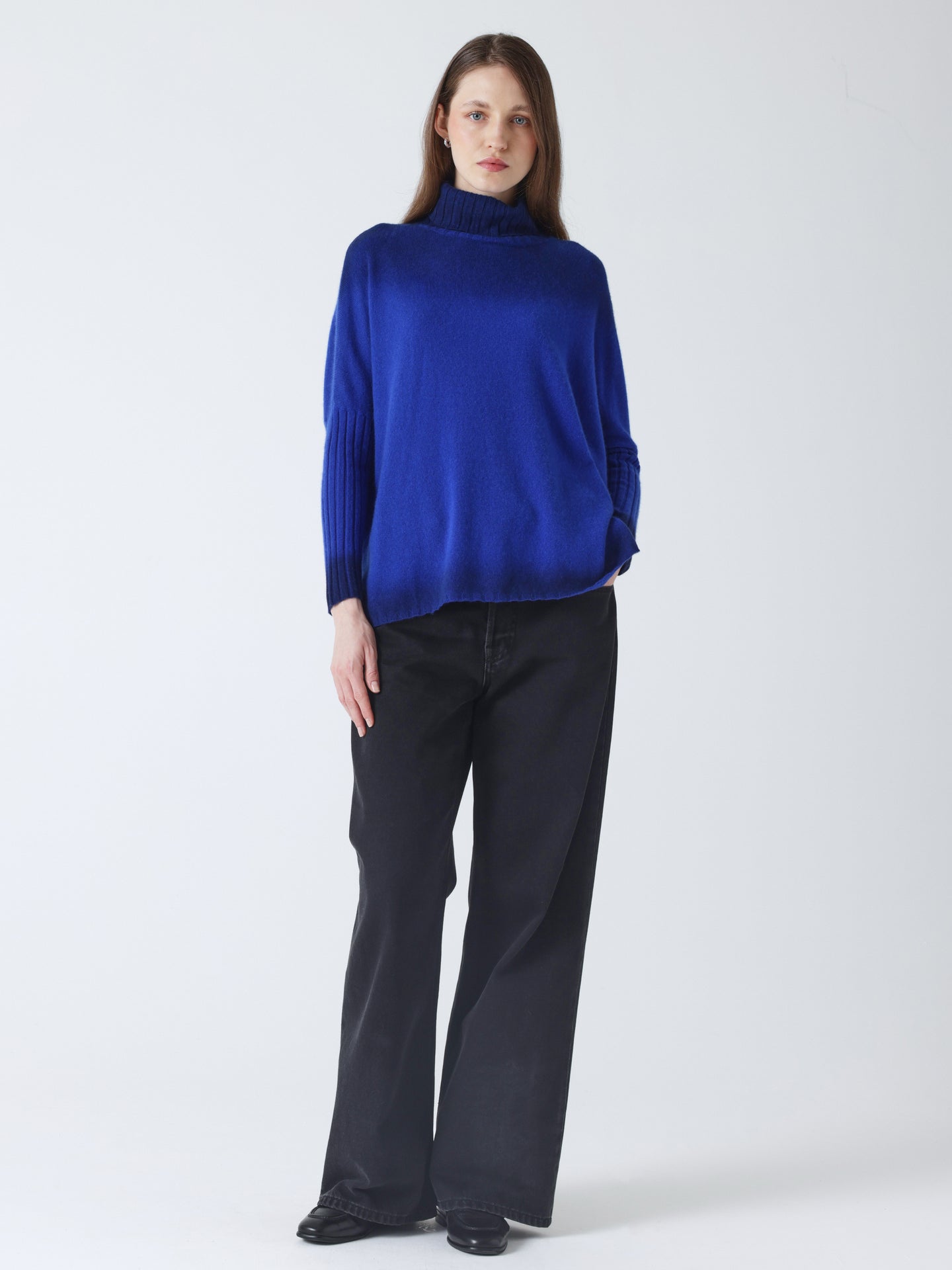 clarissa - Poncho col roulé en cachemire - royal