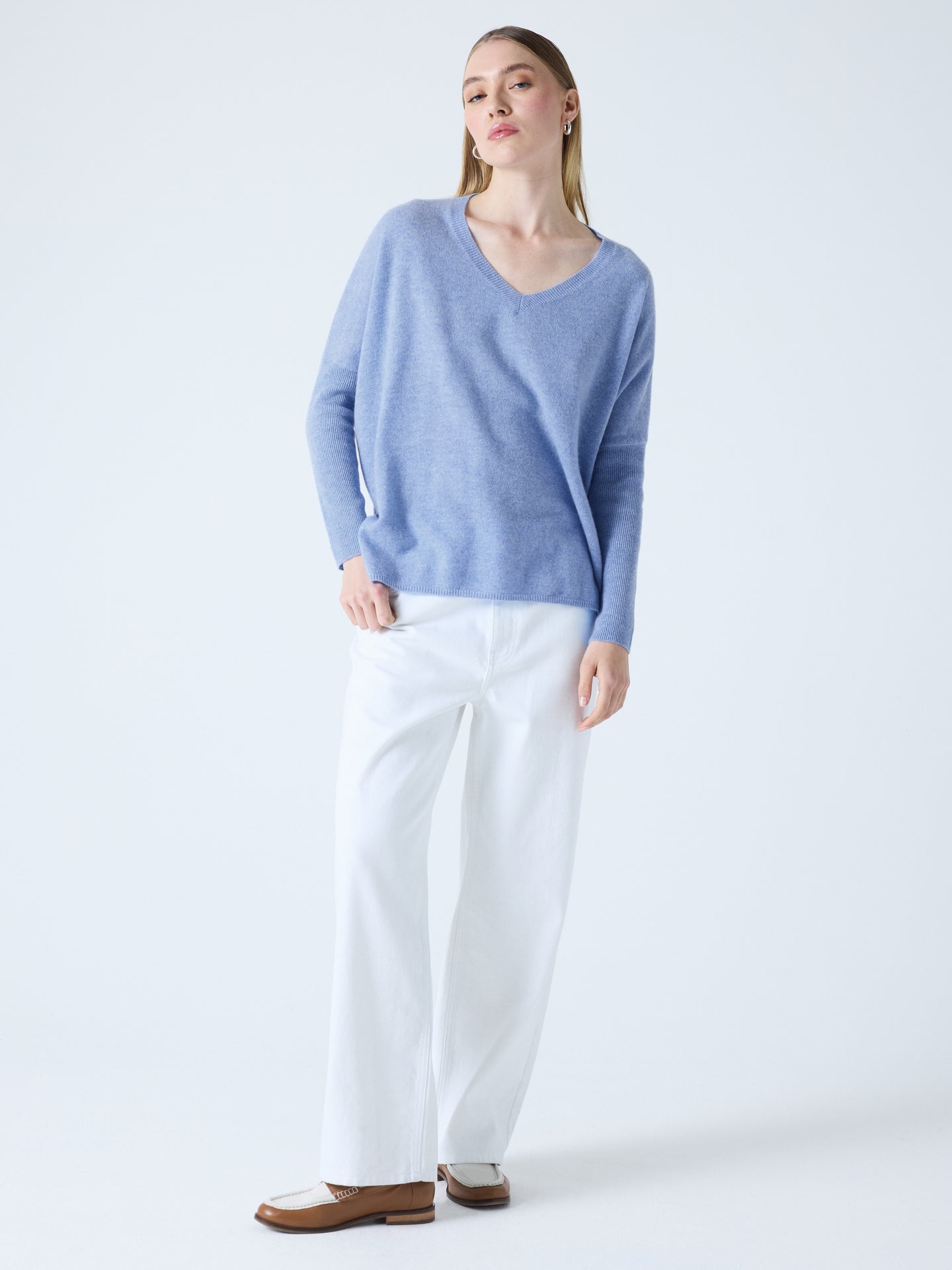 Chloe - Ponchopullover aus Kaschmir - chambray