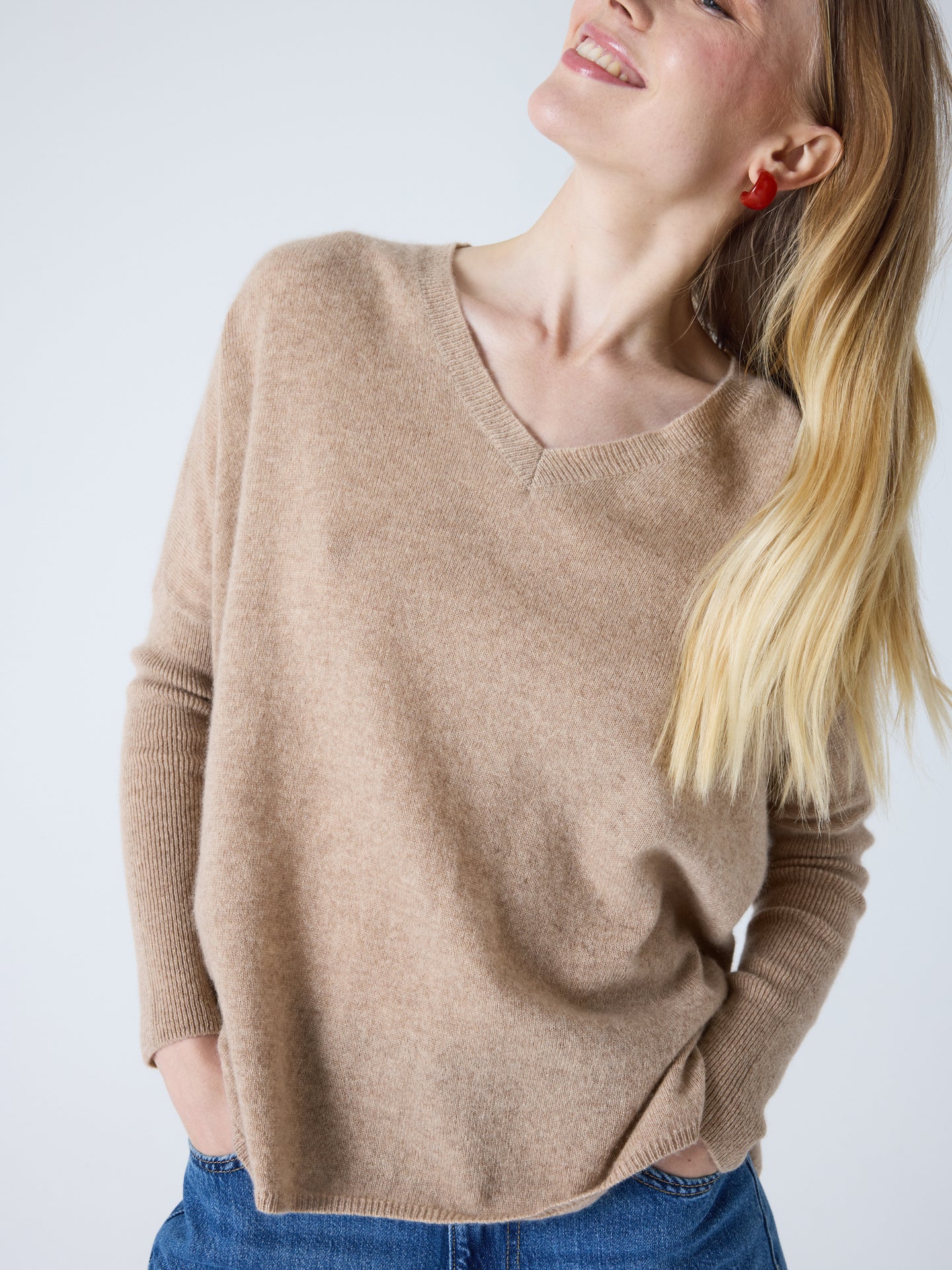 Chloe - Ponchopullover aus Kaschmir - Chestnut