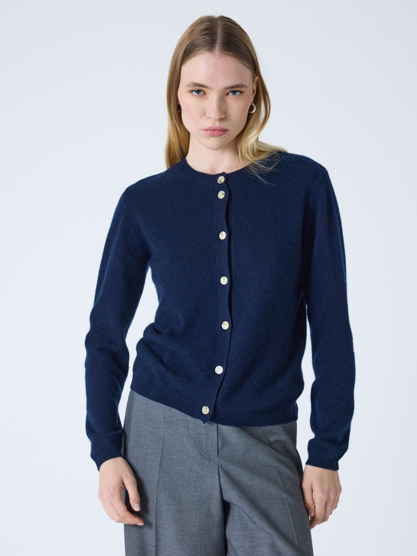 maddelena - 100% cashmere cardigan - navy
