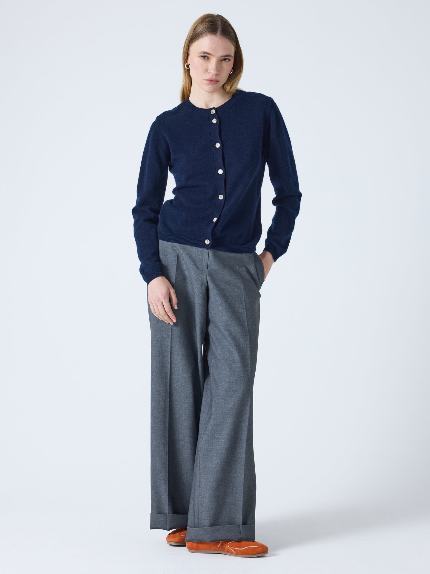 maddelena - 100% cashmere cardigan - navy