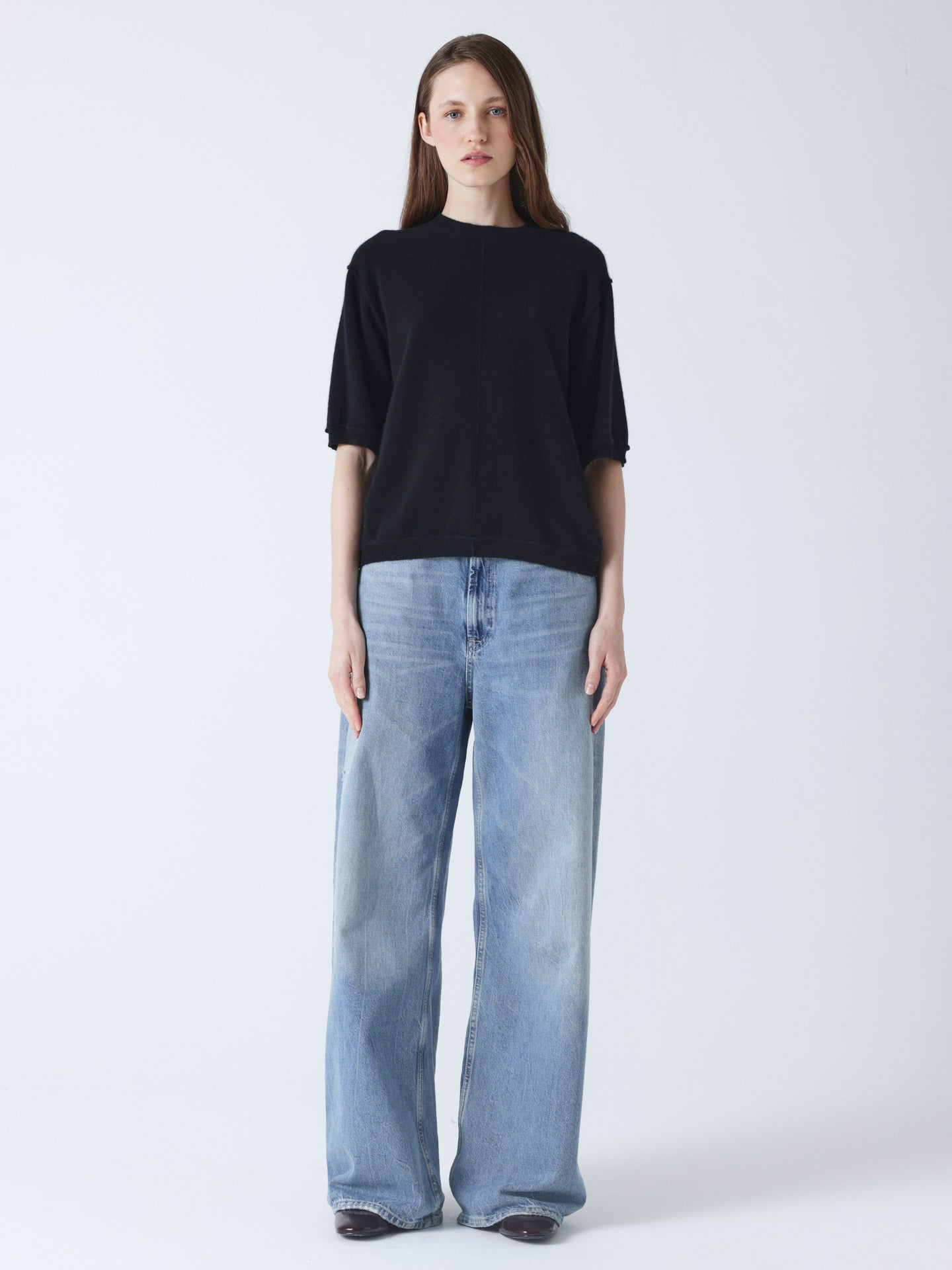 idalia - Cashmere crew neck sweater - black