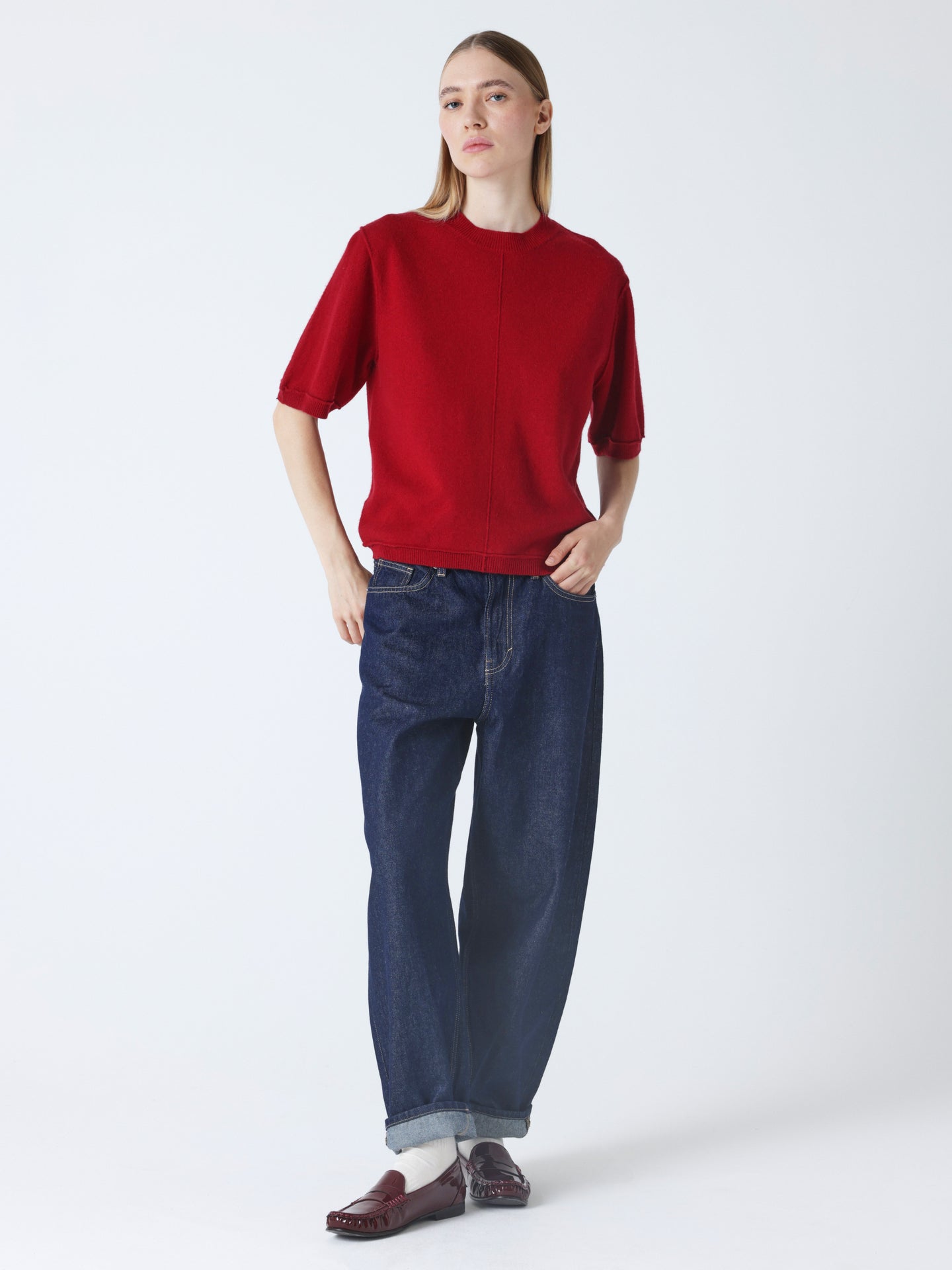 Idalia - Kaschmirpullover mit Rundhalsausschnitt - cherry