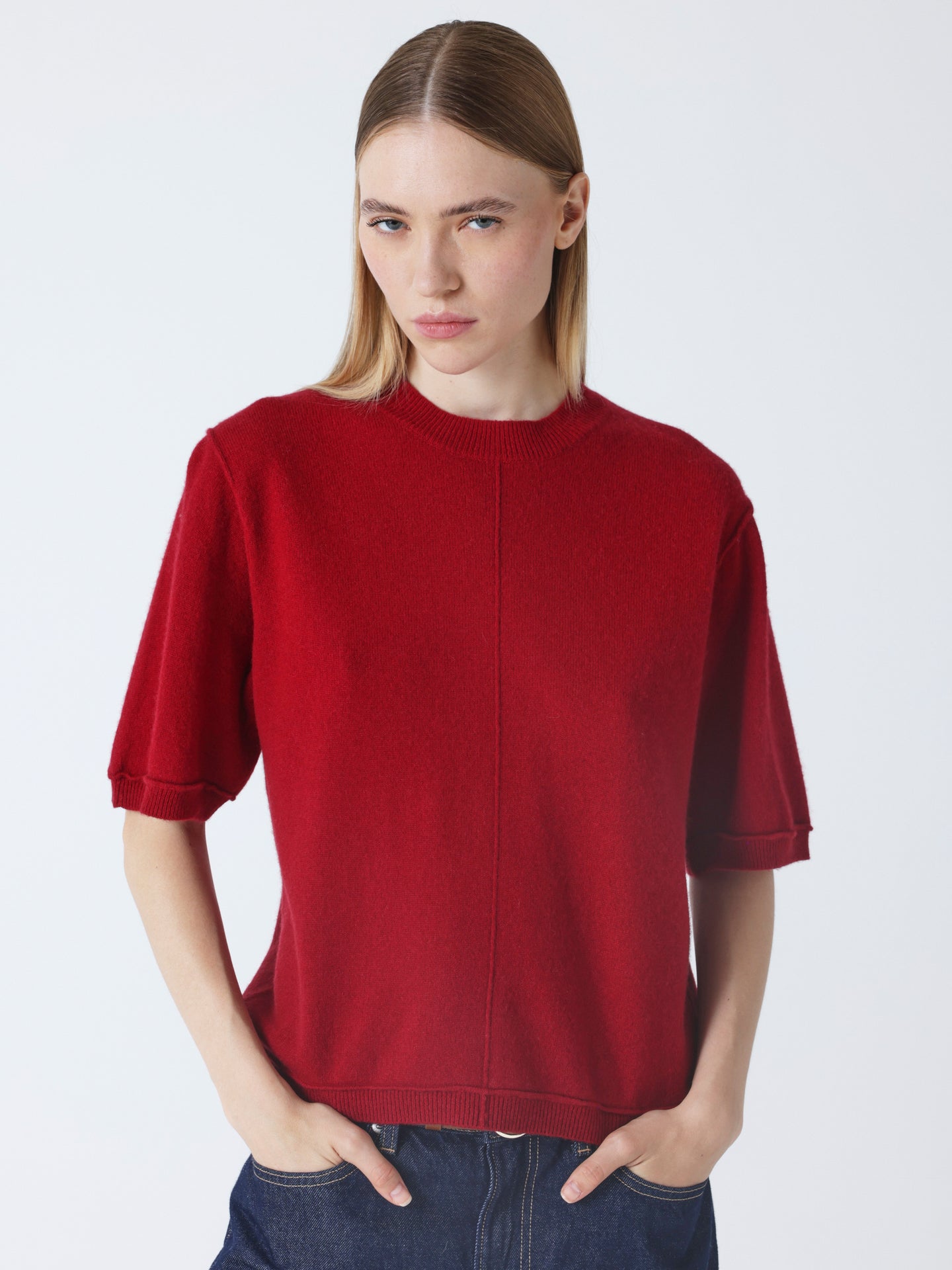 Idalia - Kaschmirpullover mit Rundhalsausschnitt - cherry