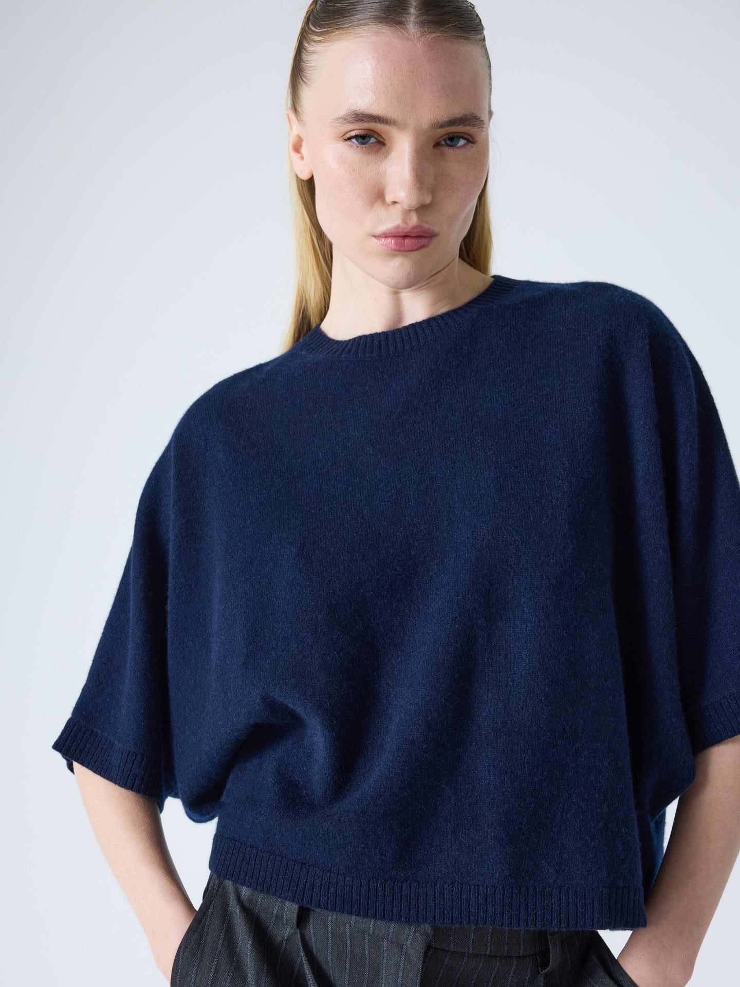 Bettina - Oversize-Kaschmirpullover - Navy