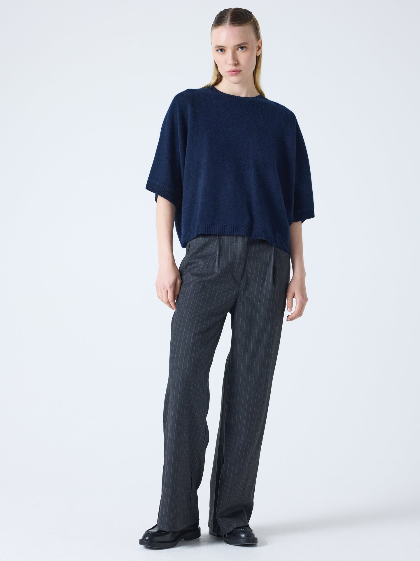 Bettina - Oversize-Kaschmirpullover - Navy