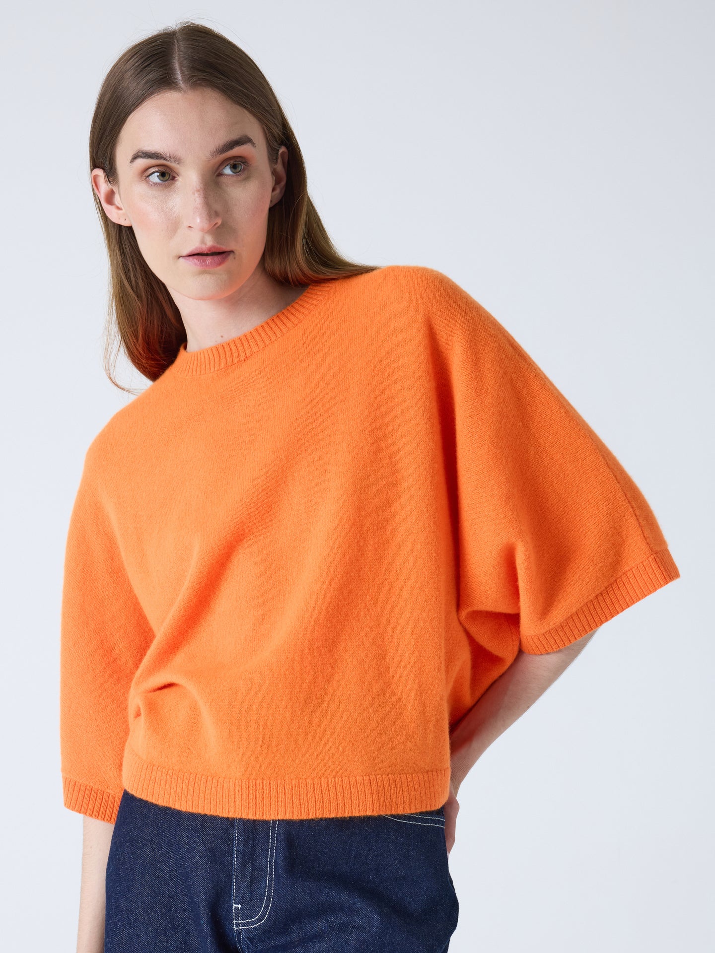 Bettina - Oversize-Kaschmirpullover - orange neon