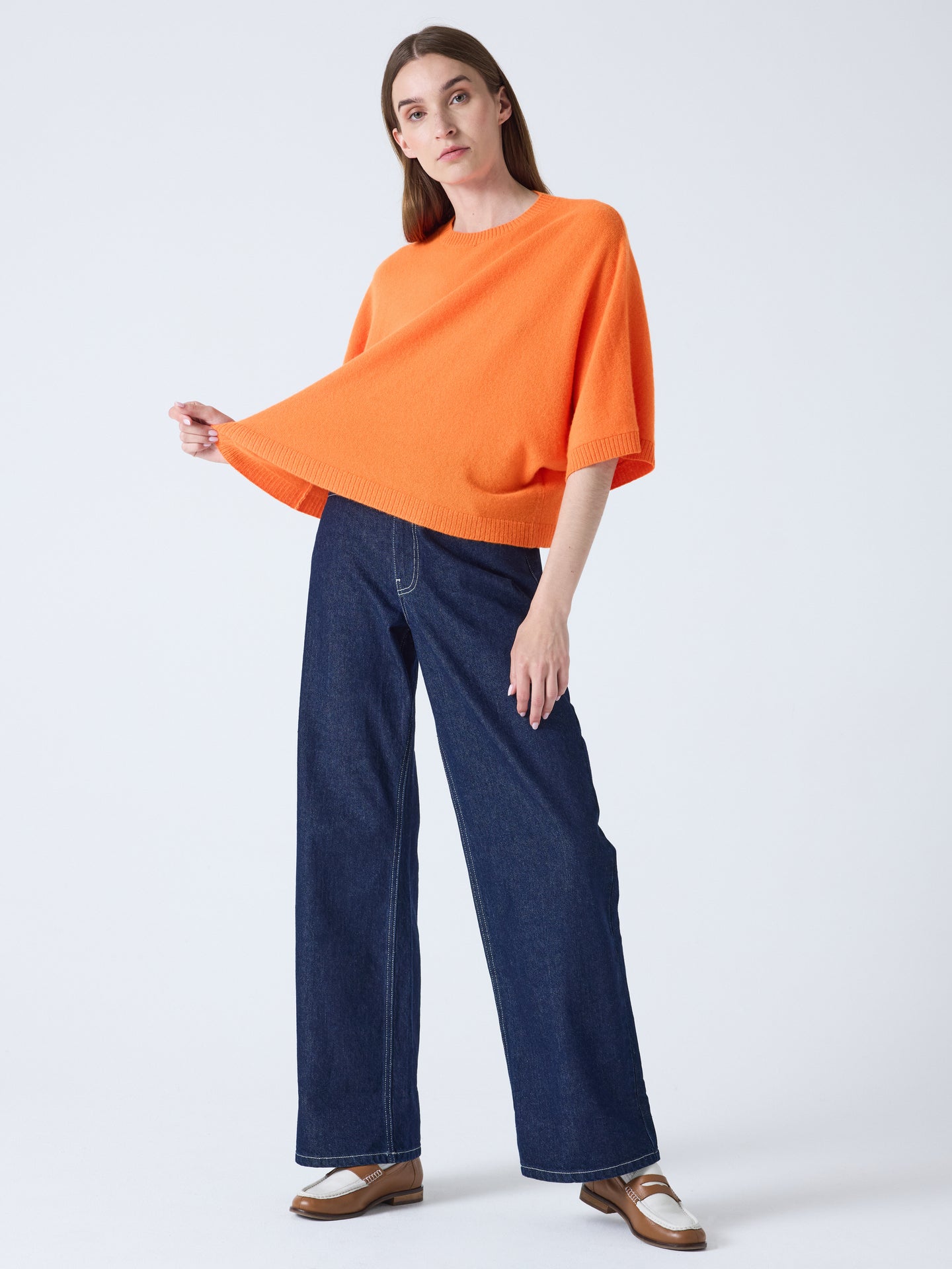 Bettina - Oversize-Kaschmirpullover - orange neon
