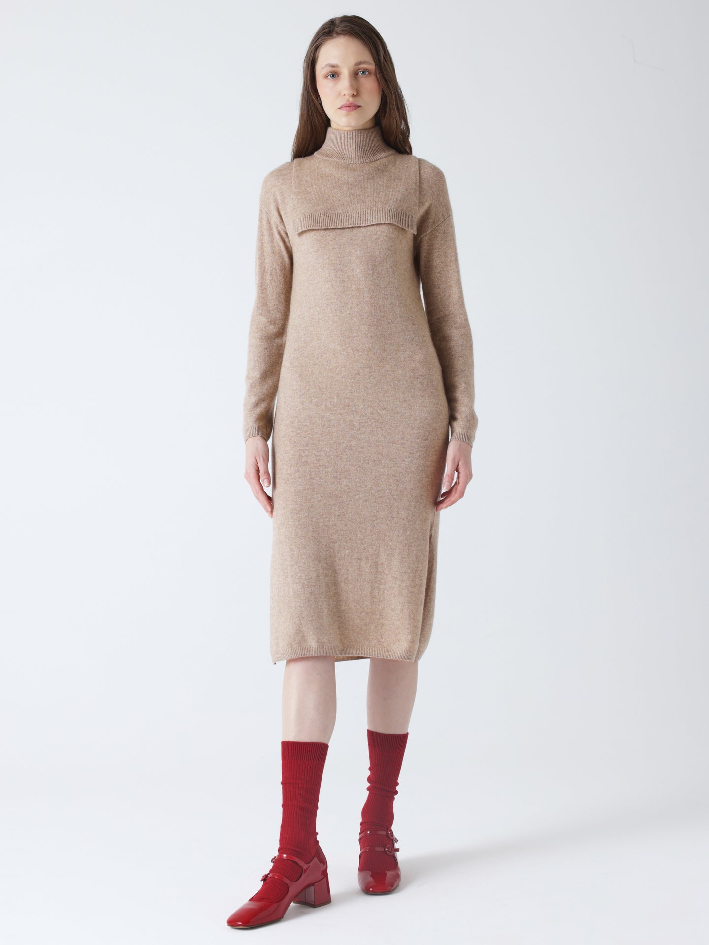 vita - Robe longue en cachemire - chestnut