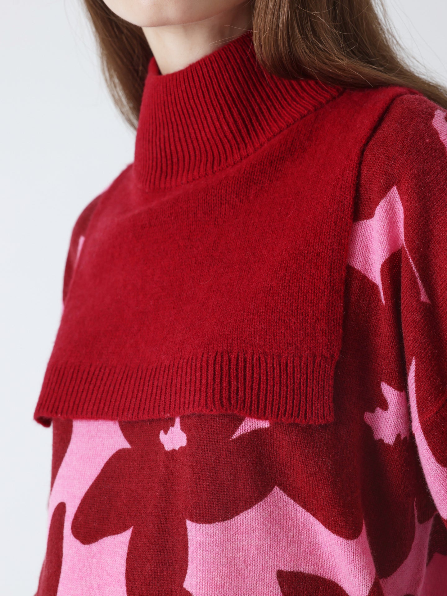 isaura - Col montant en cachemire - cherry