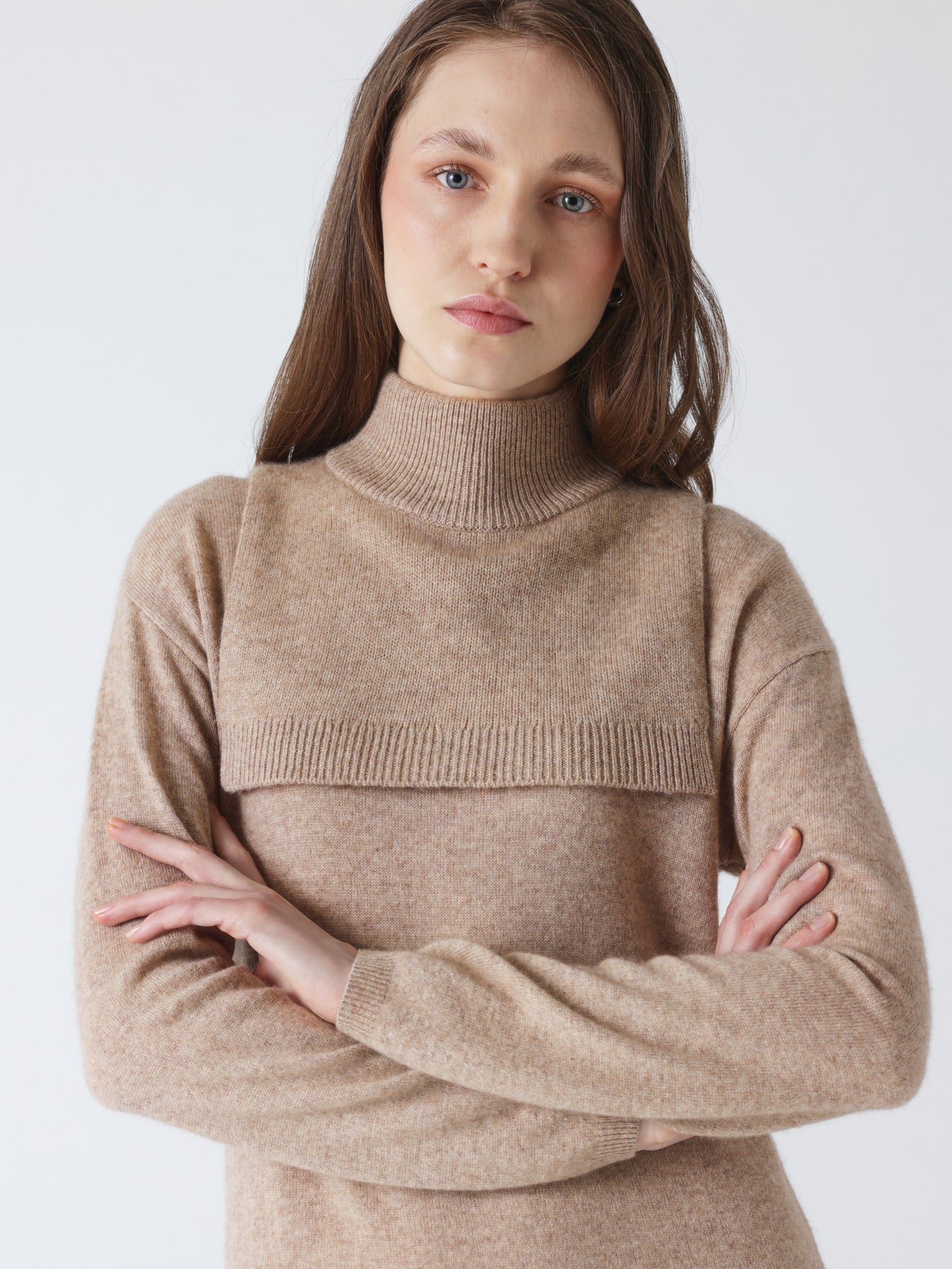 isaura - Col montant en cachemire - chestnut