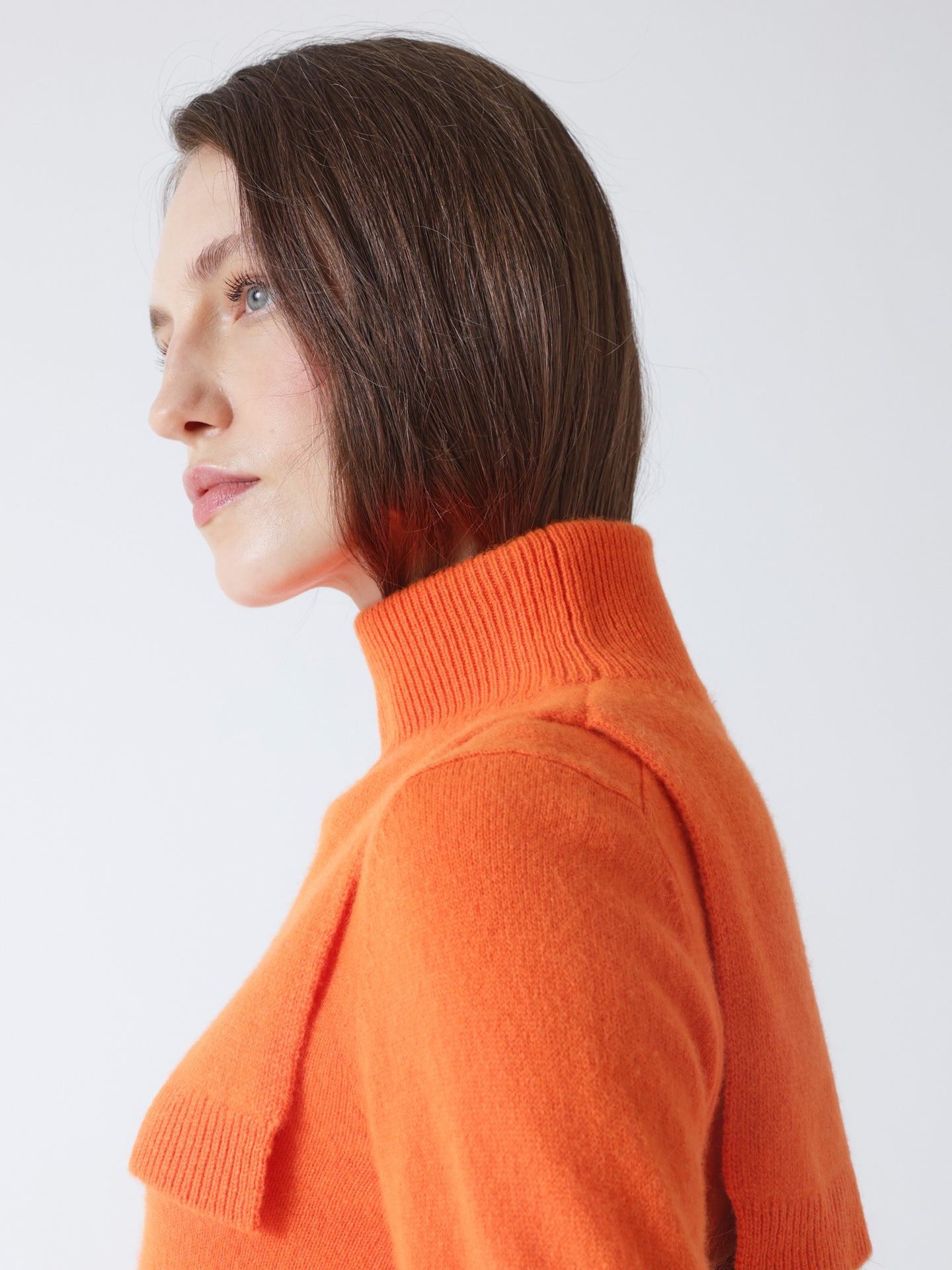 Isaura - Cashmere stand-up collar - orange neon