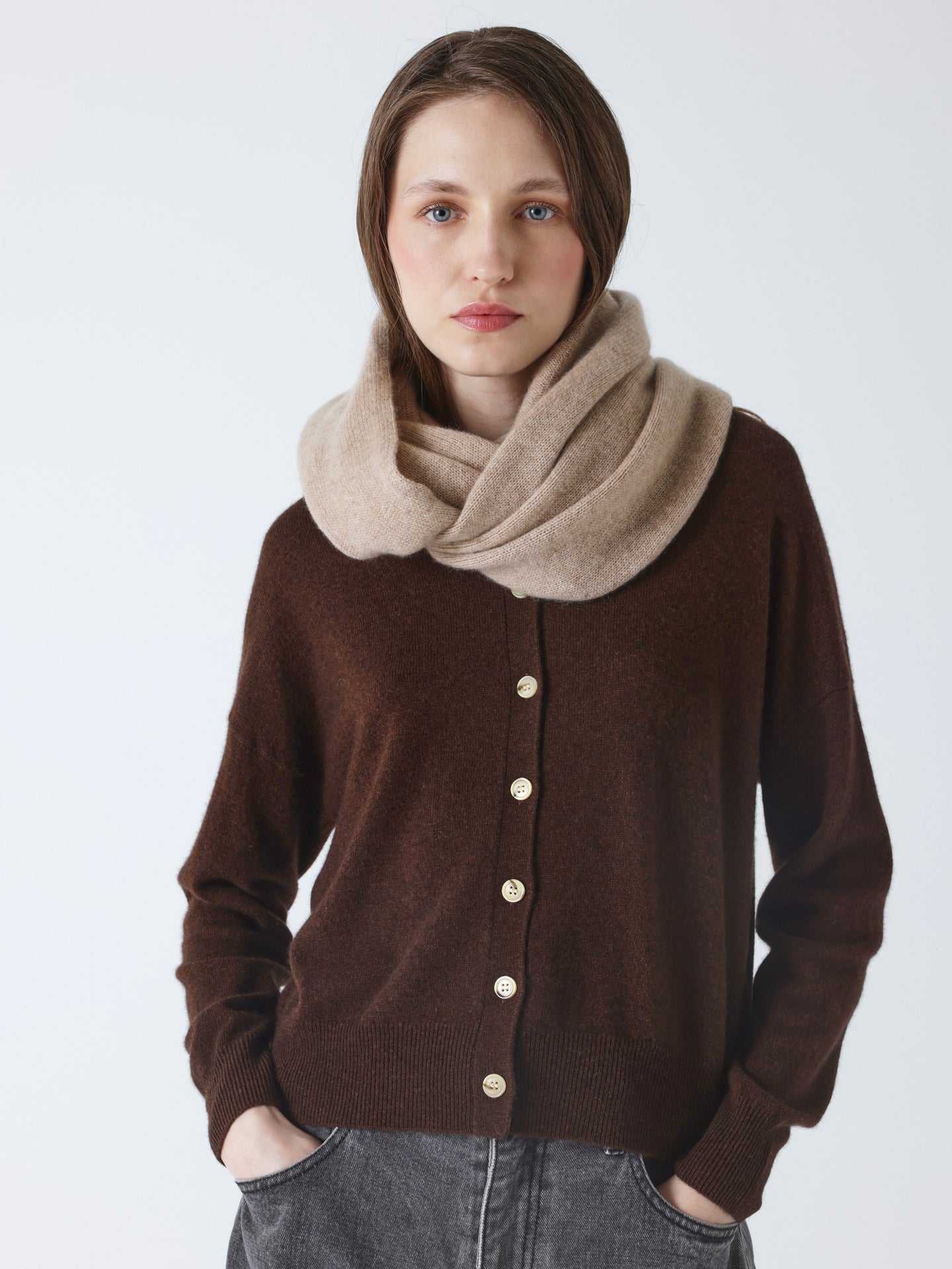 clorinda - Tour de cou 100% cachemire - chestnut