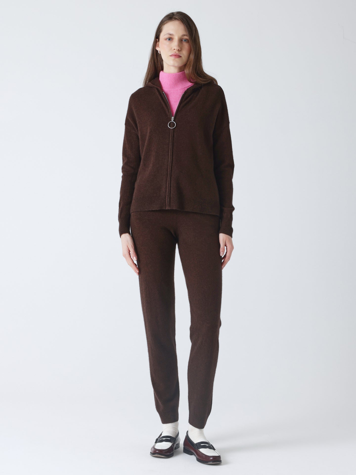 laurentina - Cashmere hooded vest - brownie