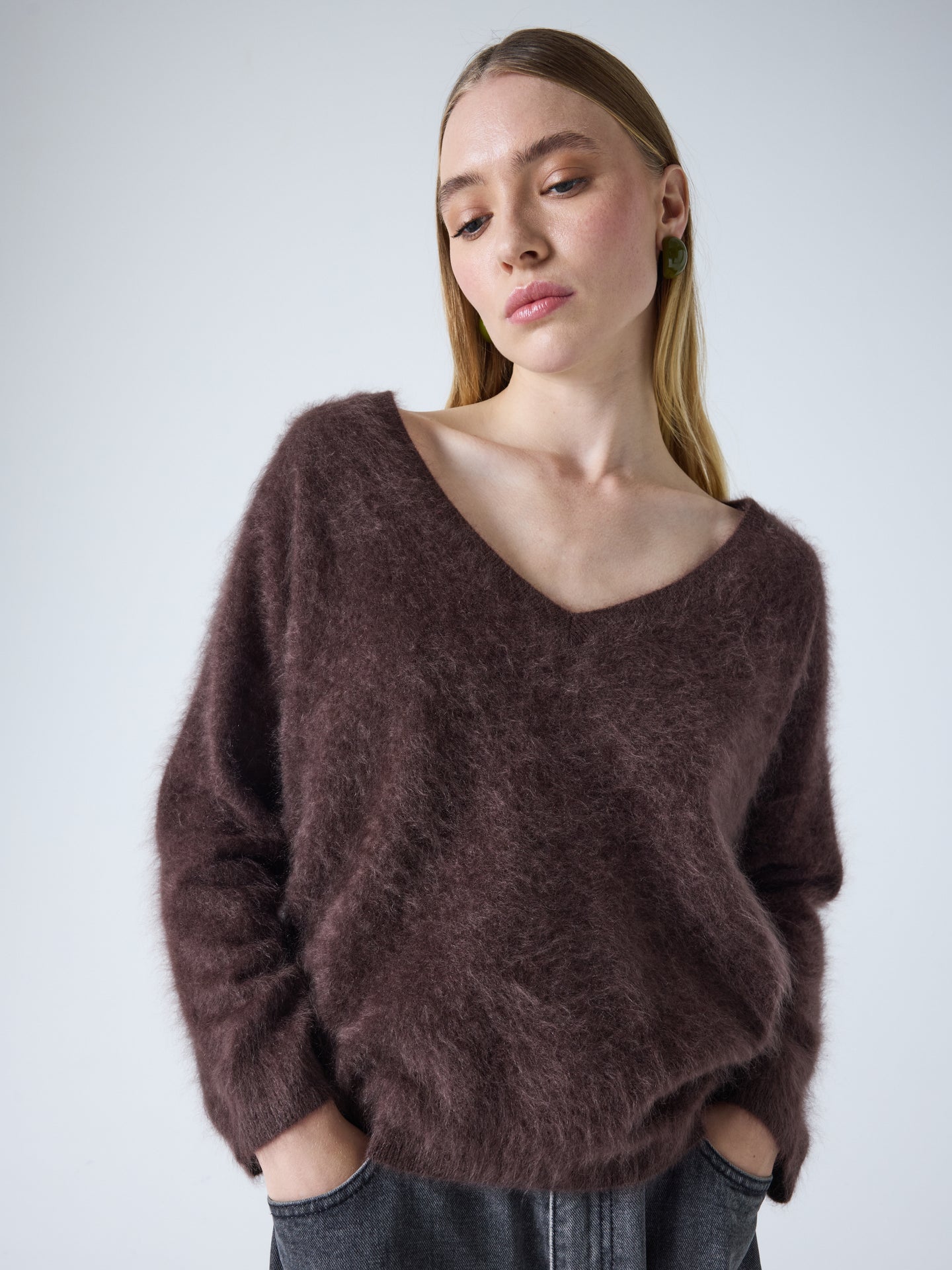 soeli - Pull en cachemire brossé - brownie