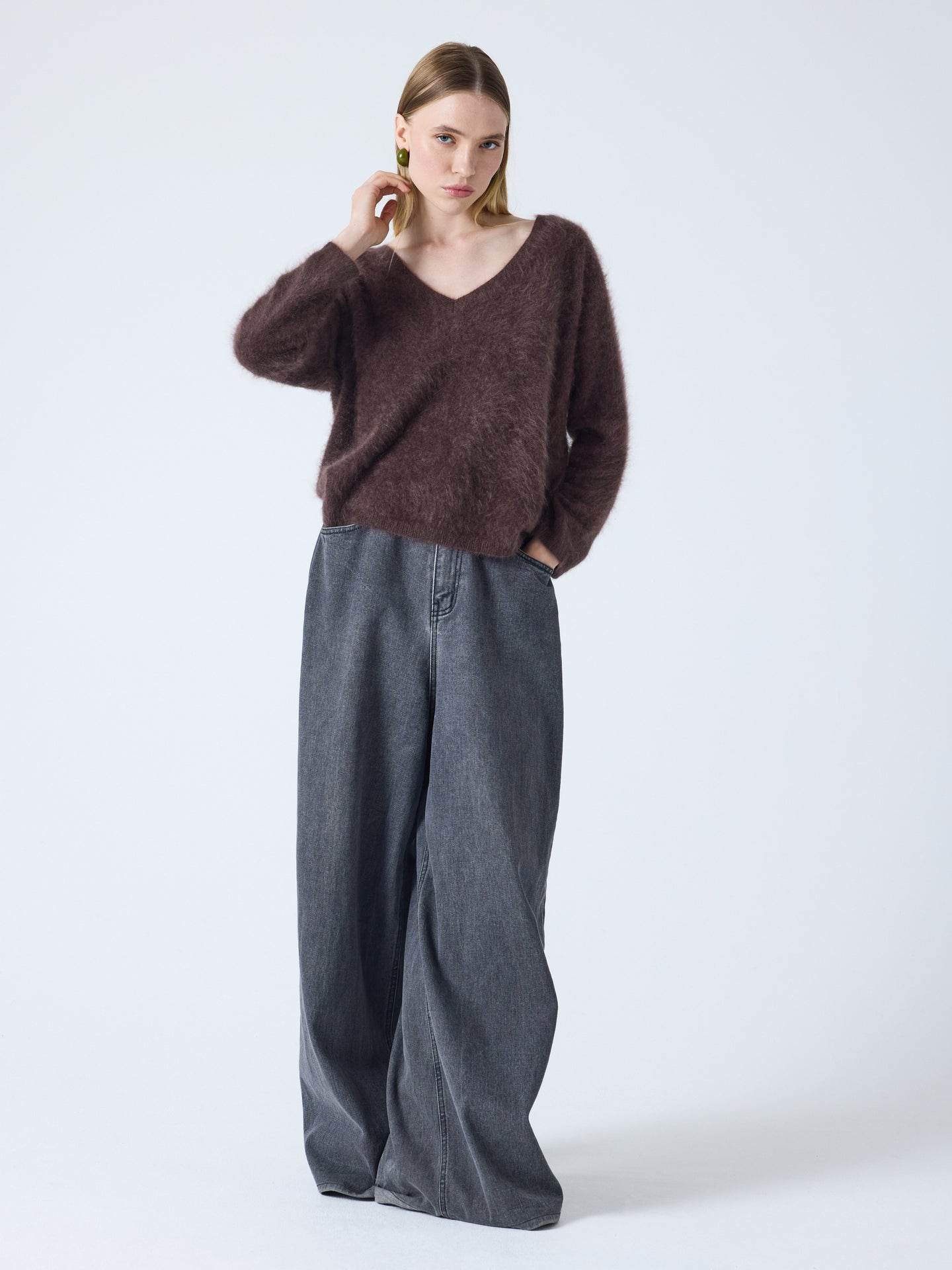 soeli - Pull en cachemire brossé - brownie