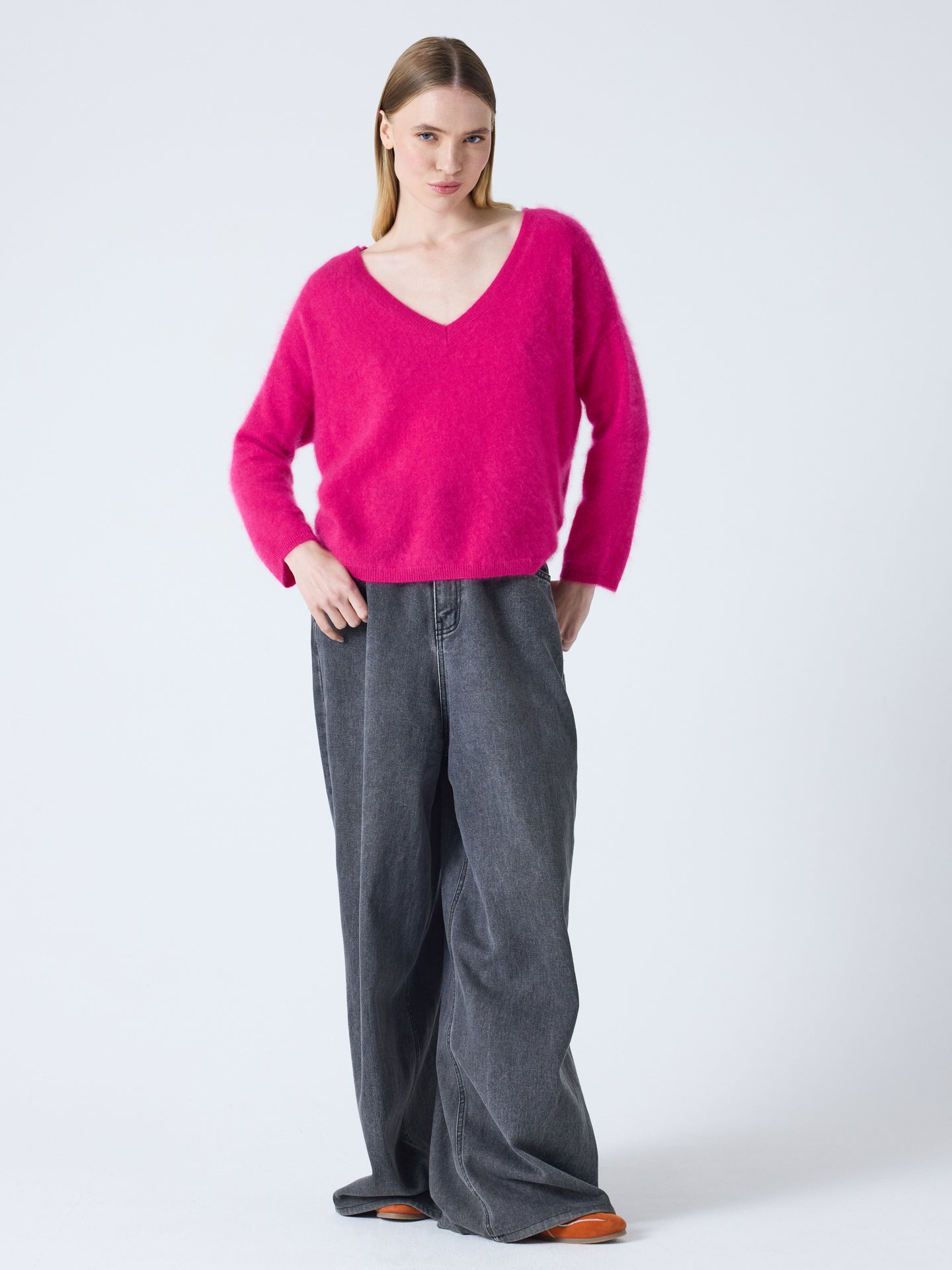 soeli - Pullover aus gebürstetem Kaschmir - raspberry