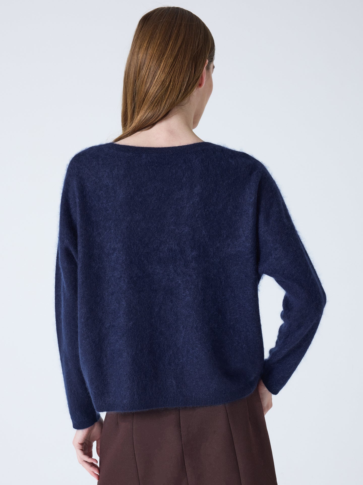 maglia scollo a v soeli - cashmere spazzolato - navy
